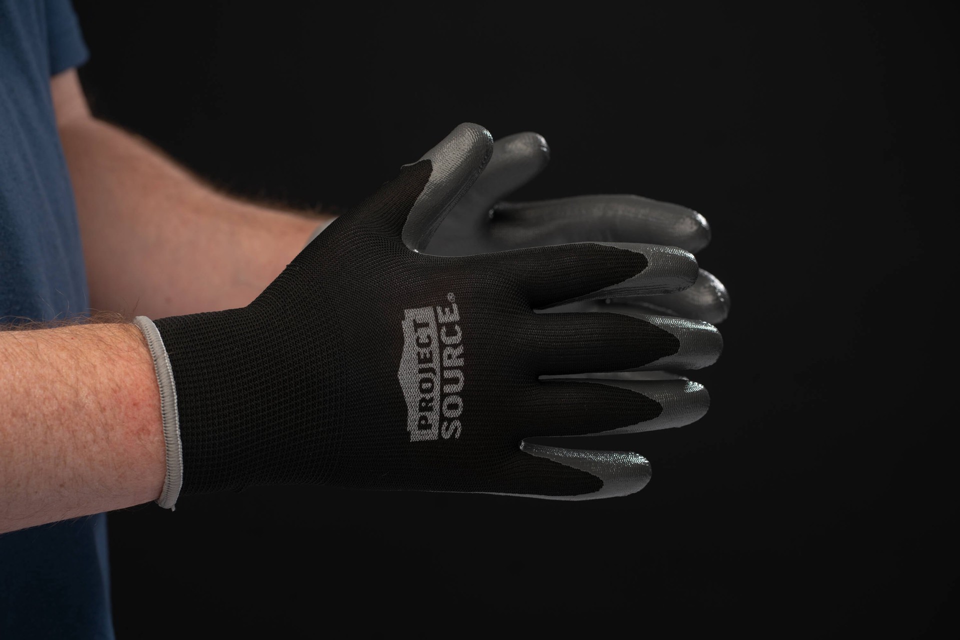 slide 2 of 4, Project Source Large/X-large Black Nitrile dipped Polyester Everyday Gloves 1 -Pairs, 1 ct