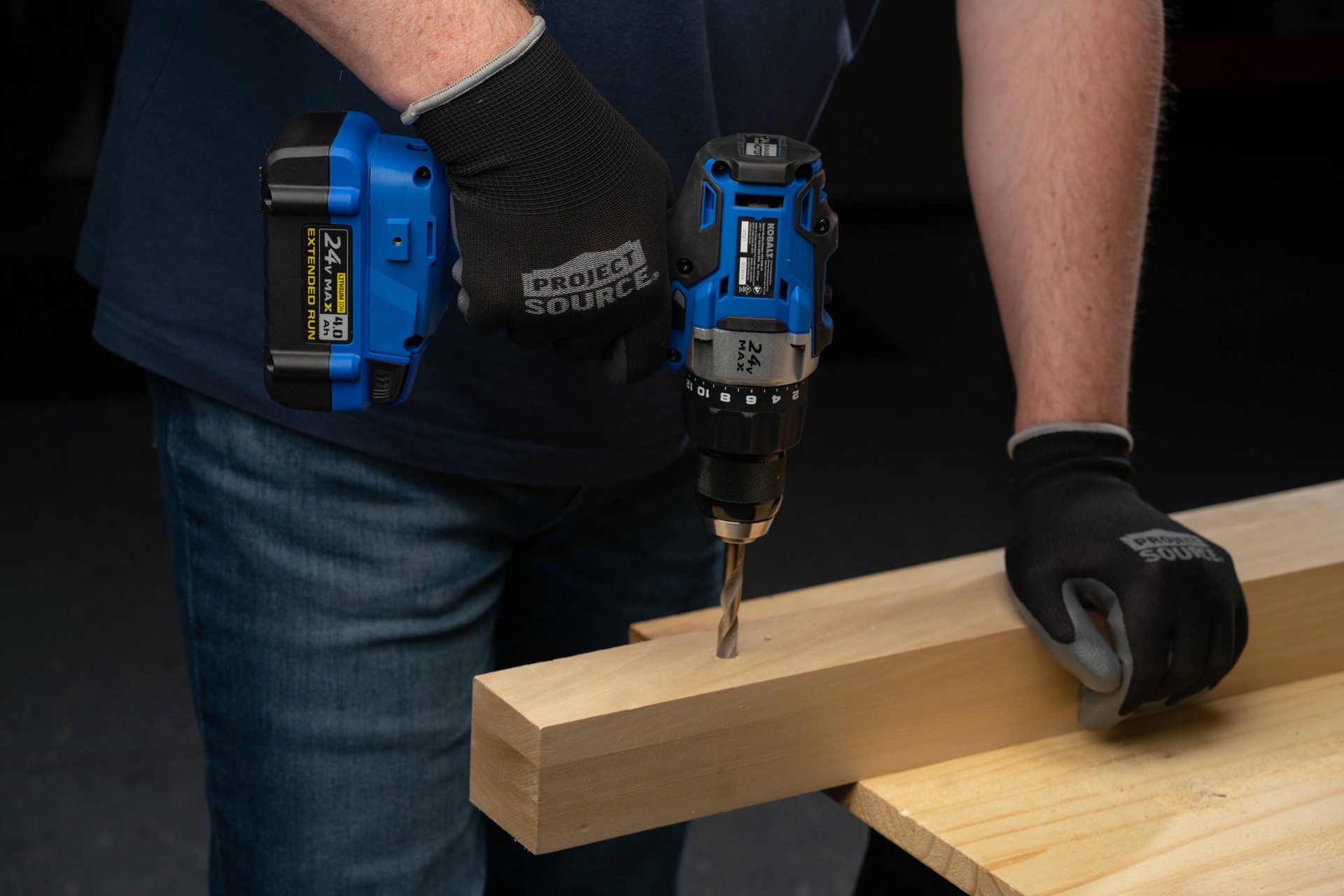 slide 3 of 4, Project Source Large/X-large Black Nitrile dipped Polyester Everyday Gloves 1 -Pairs, 1 ct