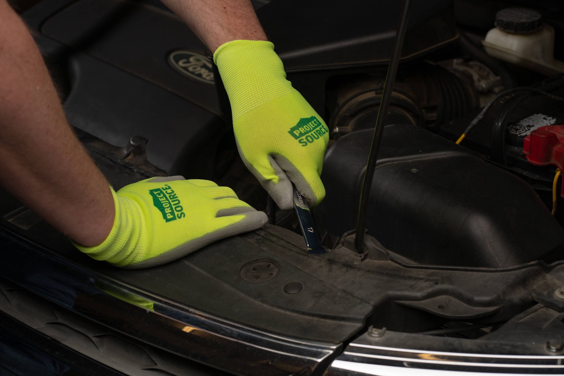 slide 5 of 5, Project Source Large Green Polyurethane dipped Polyester 1 -Pairs, 1 ct