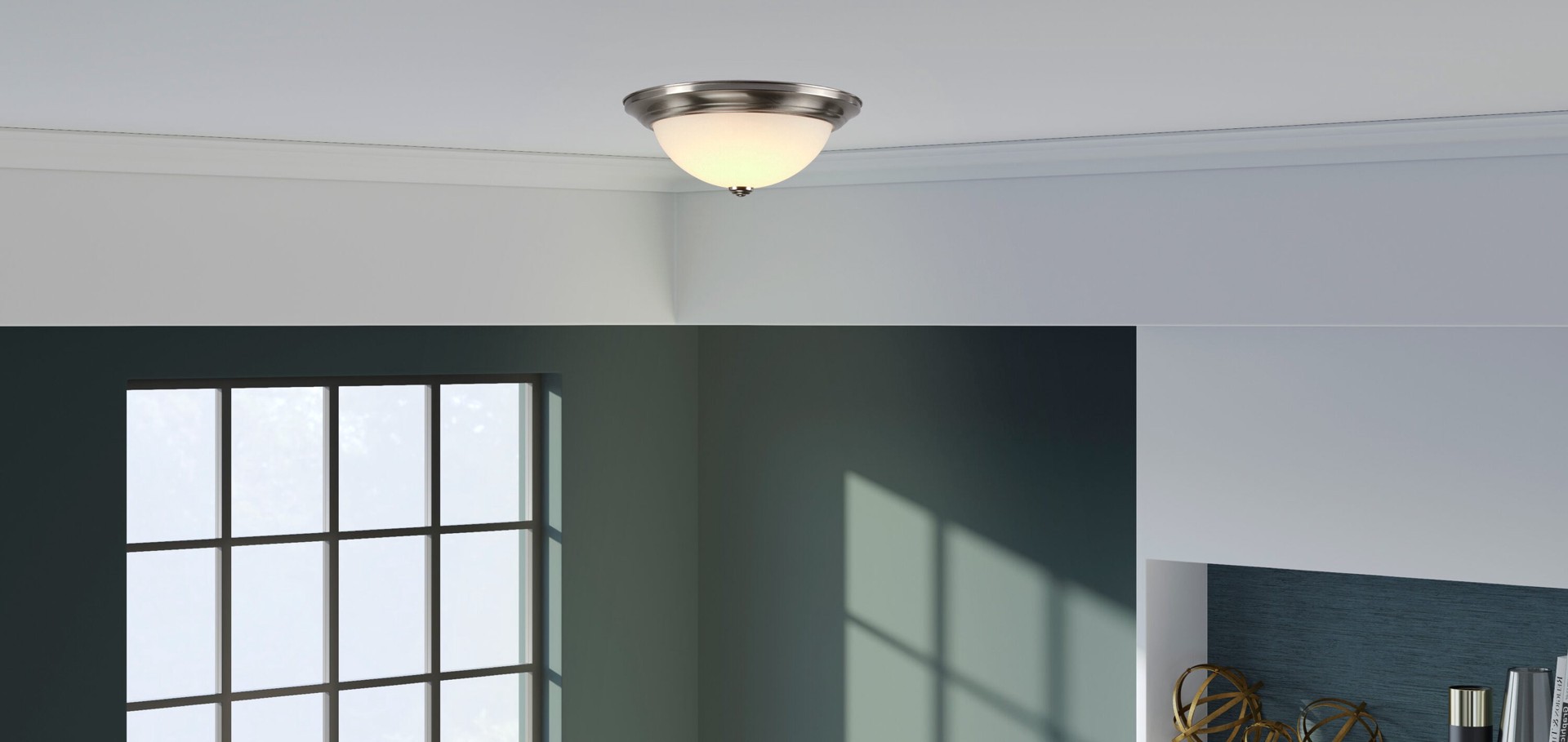 slide 4 of 6, Project Source 13.40-in Nickel Integrated LED Flush Mount Light 2 -Pack, 1 ct