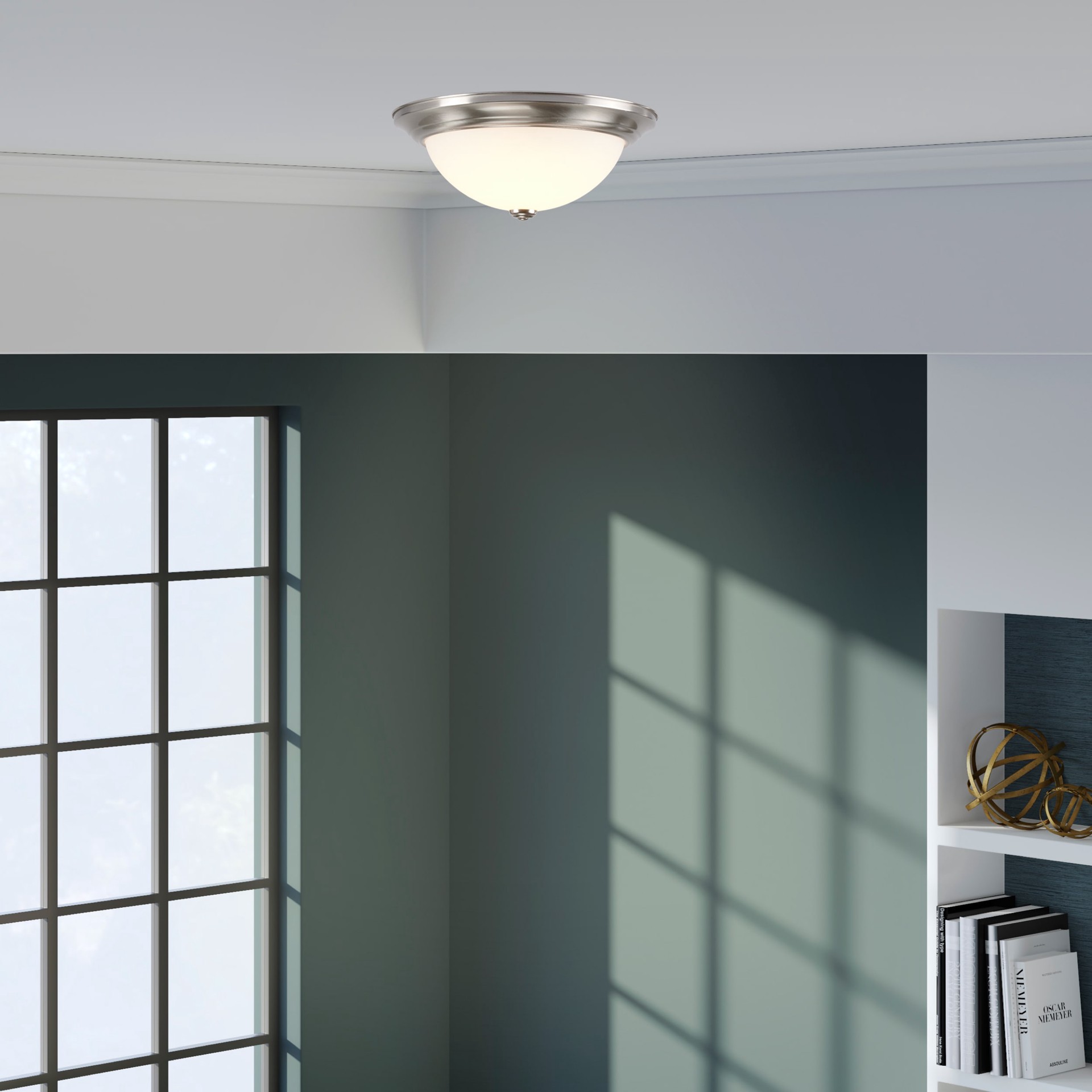 slide 5 of 6, Project Source 13.40-in Nickel Integrated LED Flush Mount Light 2 -Pack, 1 ct