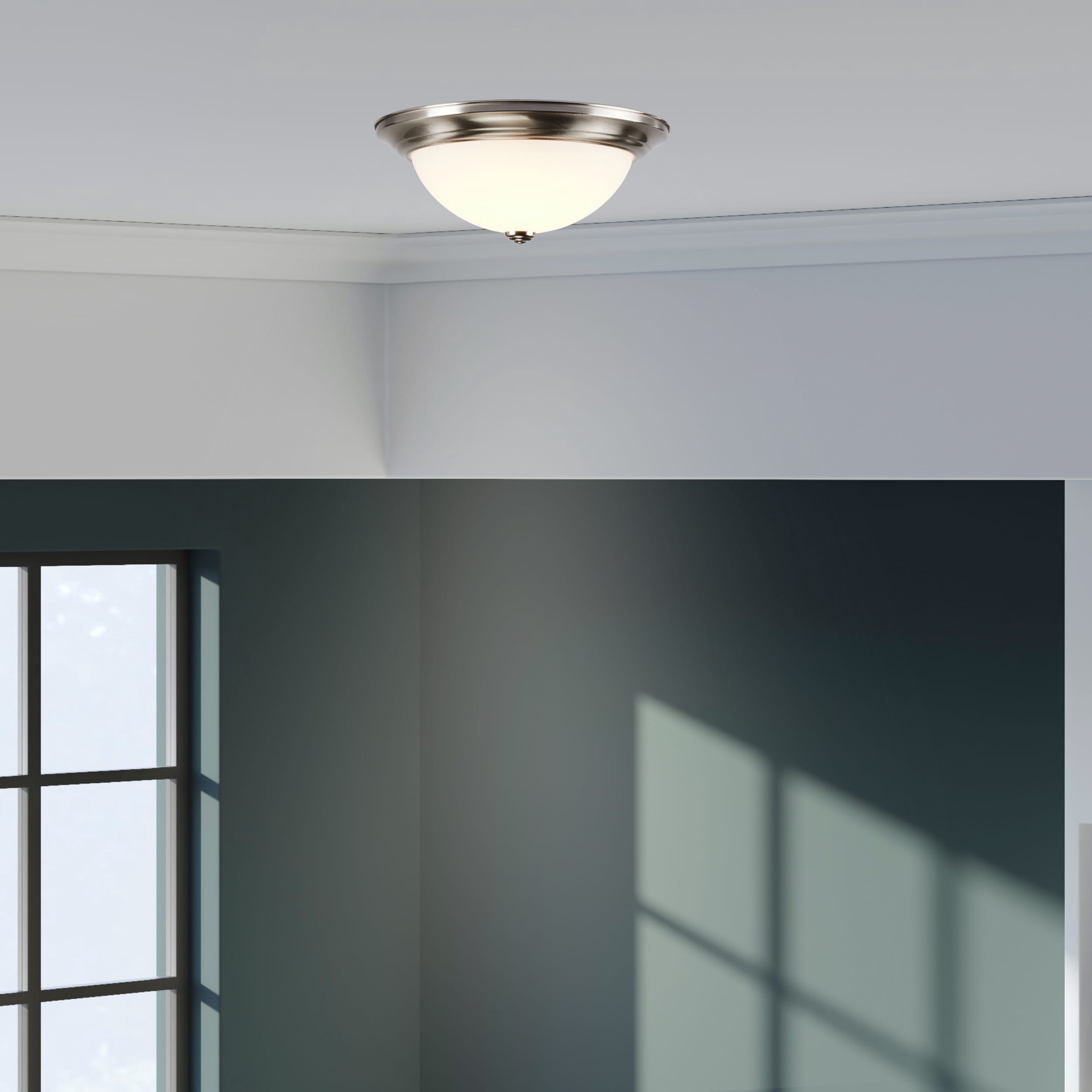 slide 6 of 6, Project Source 13.40-in Nickel Integrated LED Flush Mount Light 2 -Pack, 1 ct