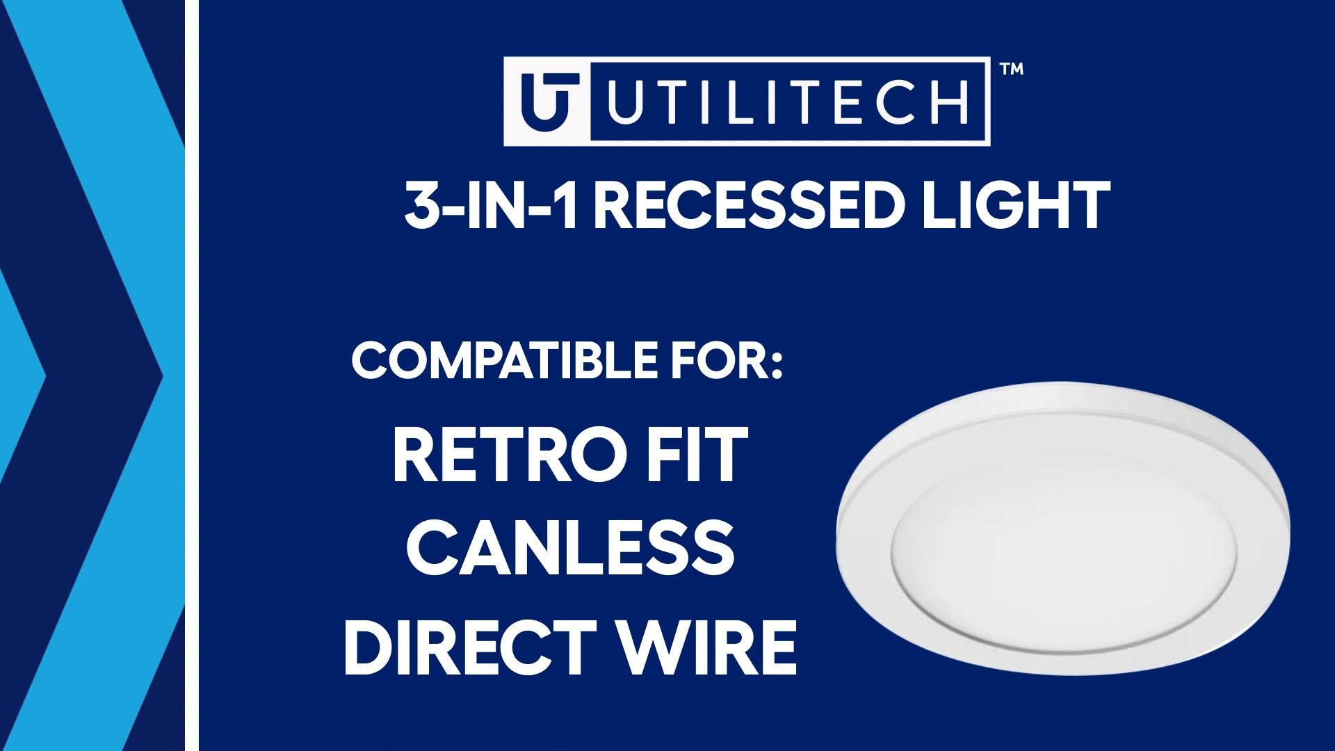slide 2 of 6, Utilitech White 5-in or 6-in 800 -Lumens Switchable white Round Dimmable LED Wet rated Recessed Downlight, 1 ct