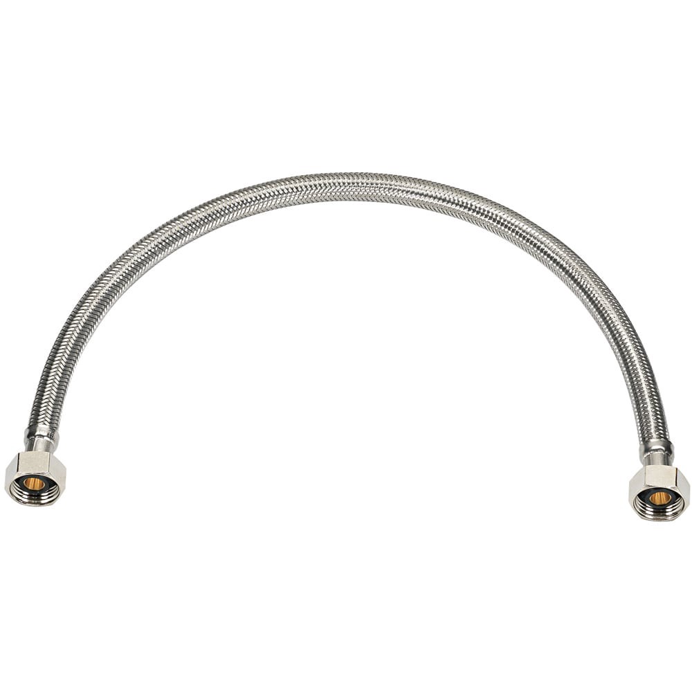 slide 1 of 5, RELIABILT 1/2-in FIP x 1/2-in Pipe thread x 30-in Braided stainless steel Flexible Faucet Supply Line, 1 ct