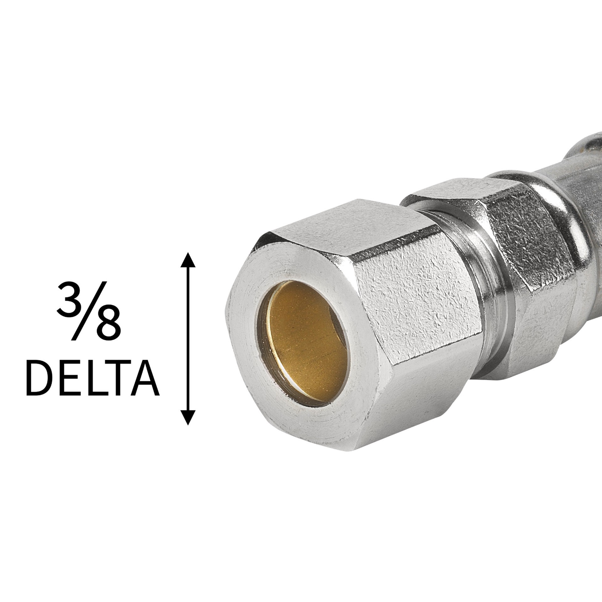 slide 6 of 6, RELIABILT 3/8-in compression x 3/8-in FIP x 16-in Braided stainless steel Flexible Faucet Supply Line, 1 ct