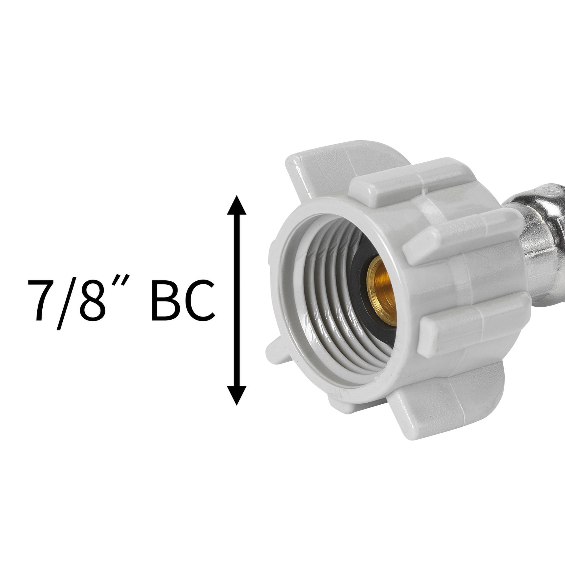 slide 6 of 6, RELIABILT 3/8-in compression x 7/8-in FIP x 9-in Braided stainless steel Flexible Toilet Supply Line, 1 ct
