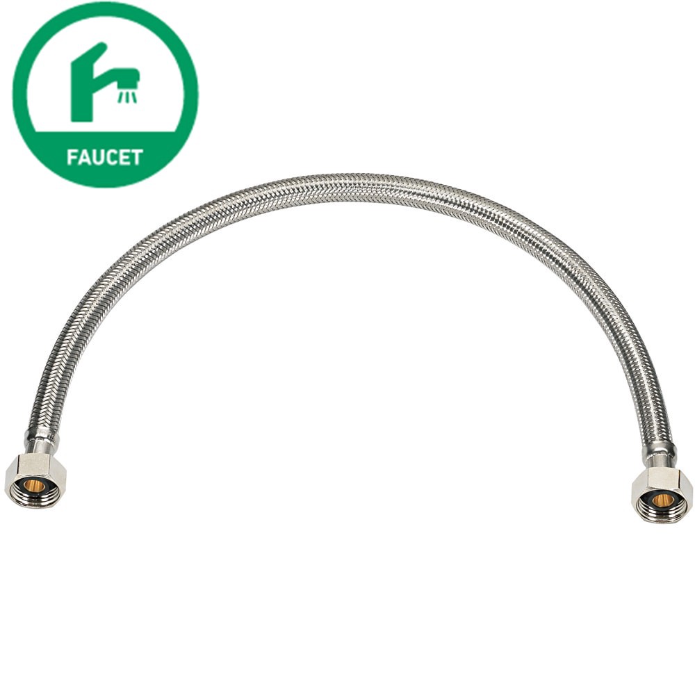 slide 1 of 5, RELIABILT 1/2-in FIP x 1/2-in FIP x 20-in Braided stainless steel Flexible Faucet Supply Line, 1 ct