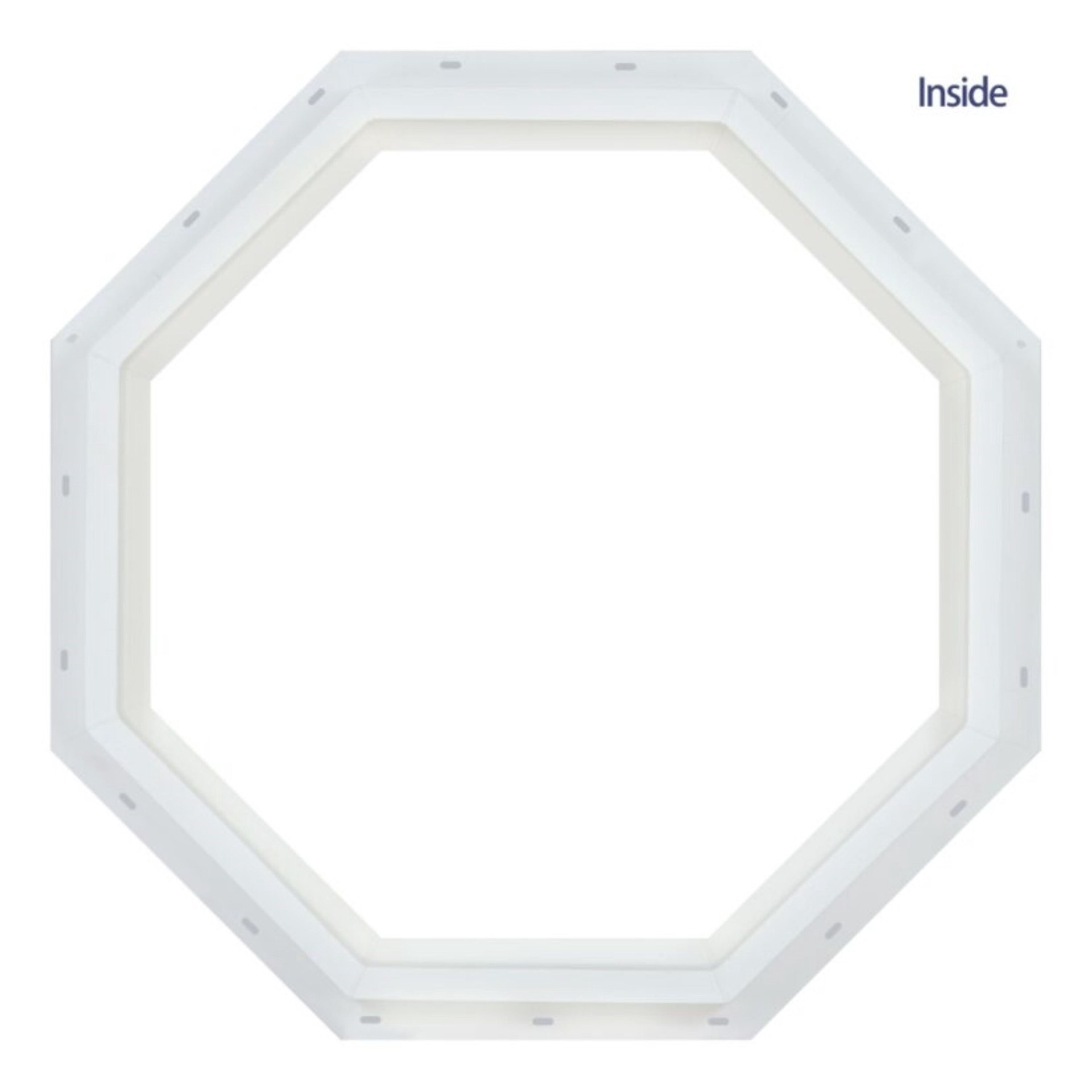 slide 2 of 6, RELIABILT 23-1/2-in x 23-1/2-in x 2-3/4-in Jamb Octagon White Window, 1 ct