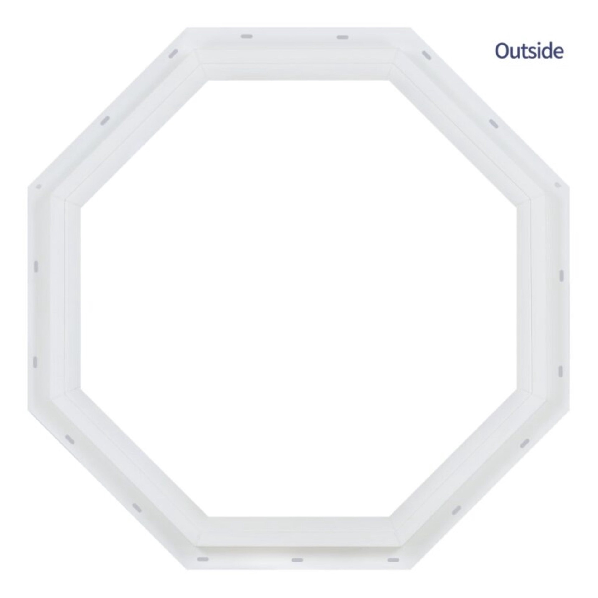 slide 3 of 6, RELIABILT 23-1/2-in x 23-1/2-in x 2-3/4-in Jamb Octagon White Window, 1 ct