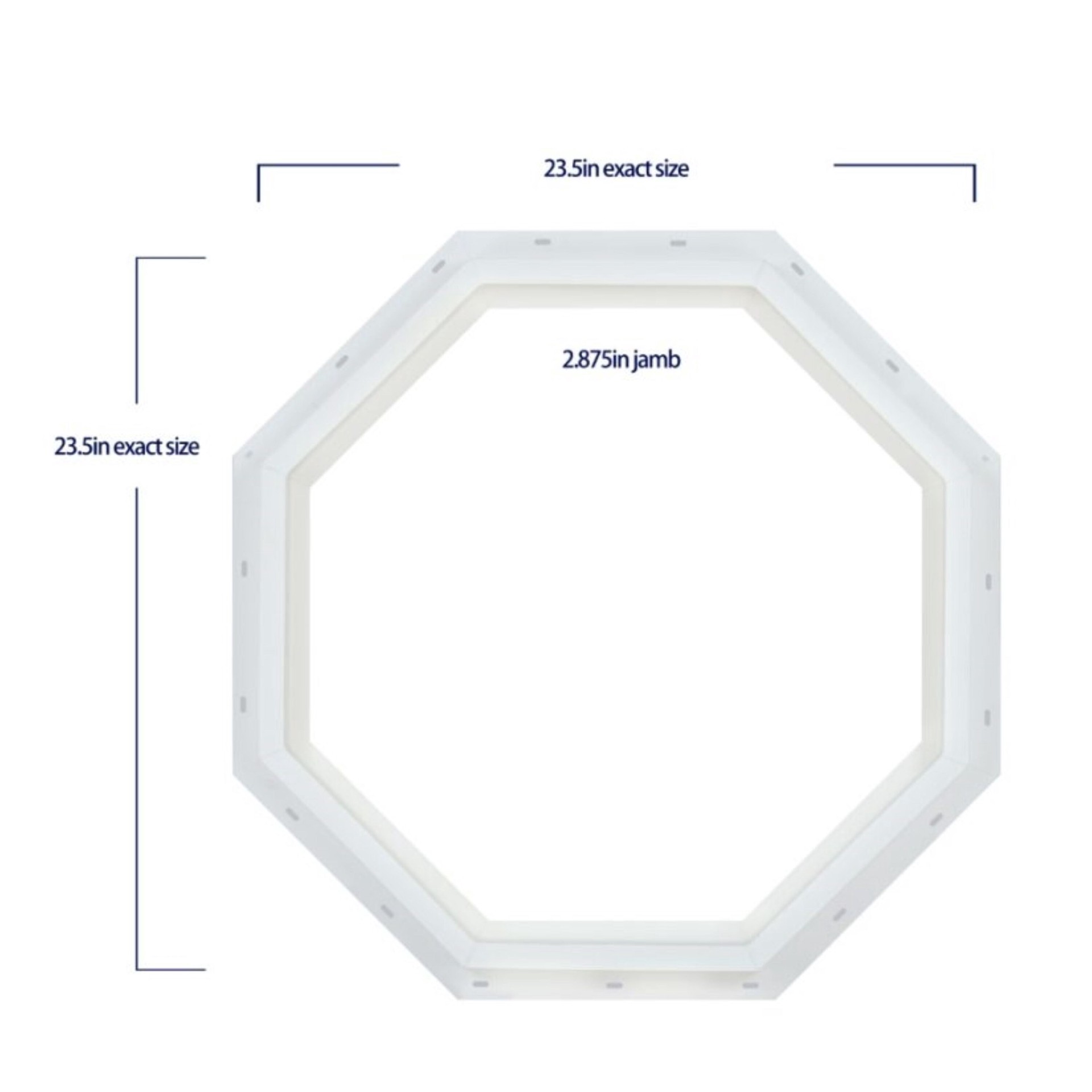 slide 5 of 6, RELIABILT 23-1/2-in x 23-1/2-in x 2-3/4-in Jamb Octagon White Window, 1 ct
