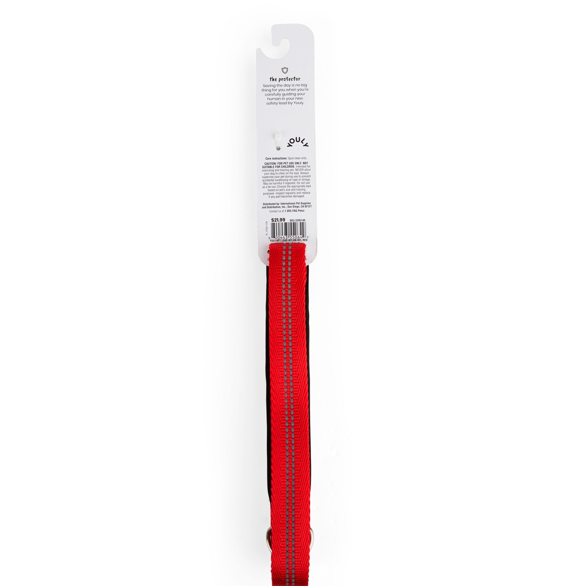 slide 2 of 5, Youly Reflective Dog Red 6-ft Leash, 1 ct