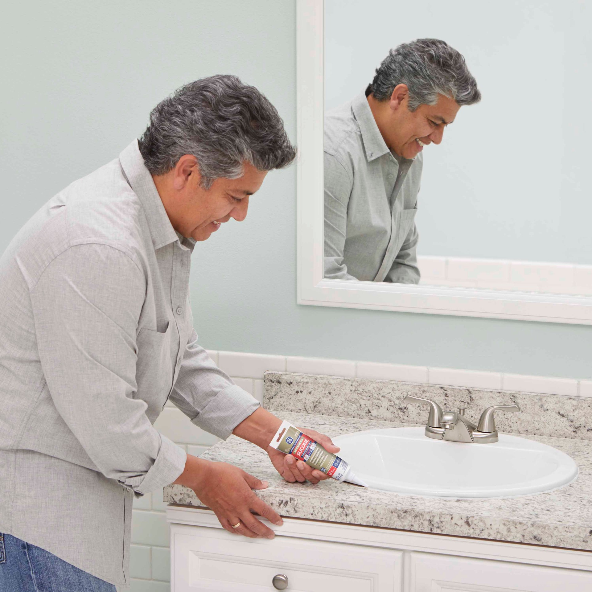 slide 6 of 6, GE Advanced Silicone 2 Kitchen and Bath, Tub and Tile 2.8-oz Kitchen and Bath Clear Silicone Caulk, 1 ct