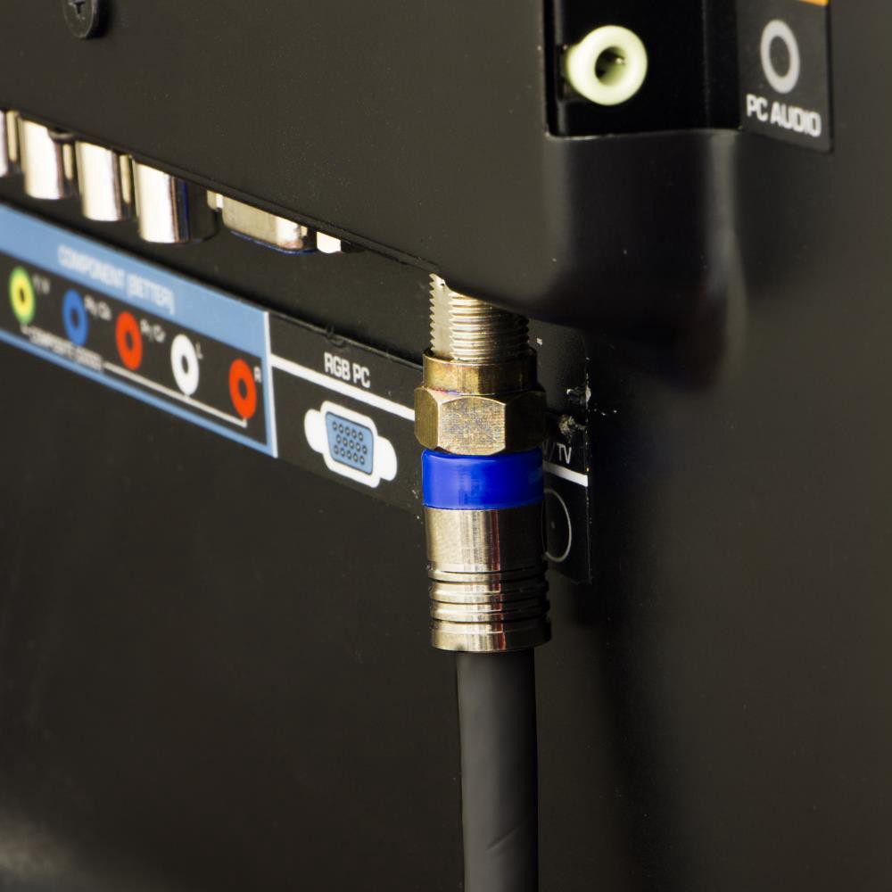 slide 1 of 6, Utilitech 50-ft RG6-Quad Shield Black Coaxial Cable, 1 ct