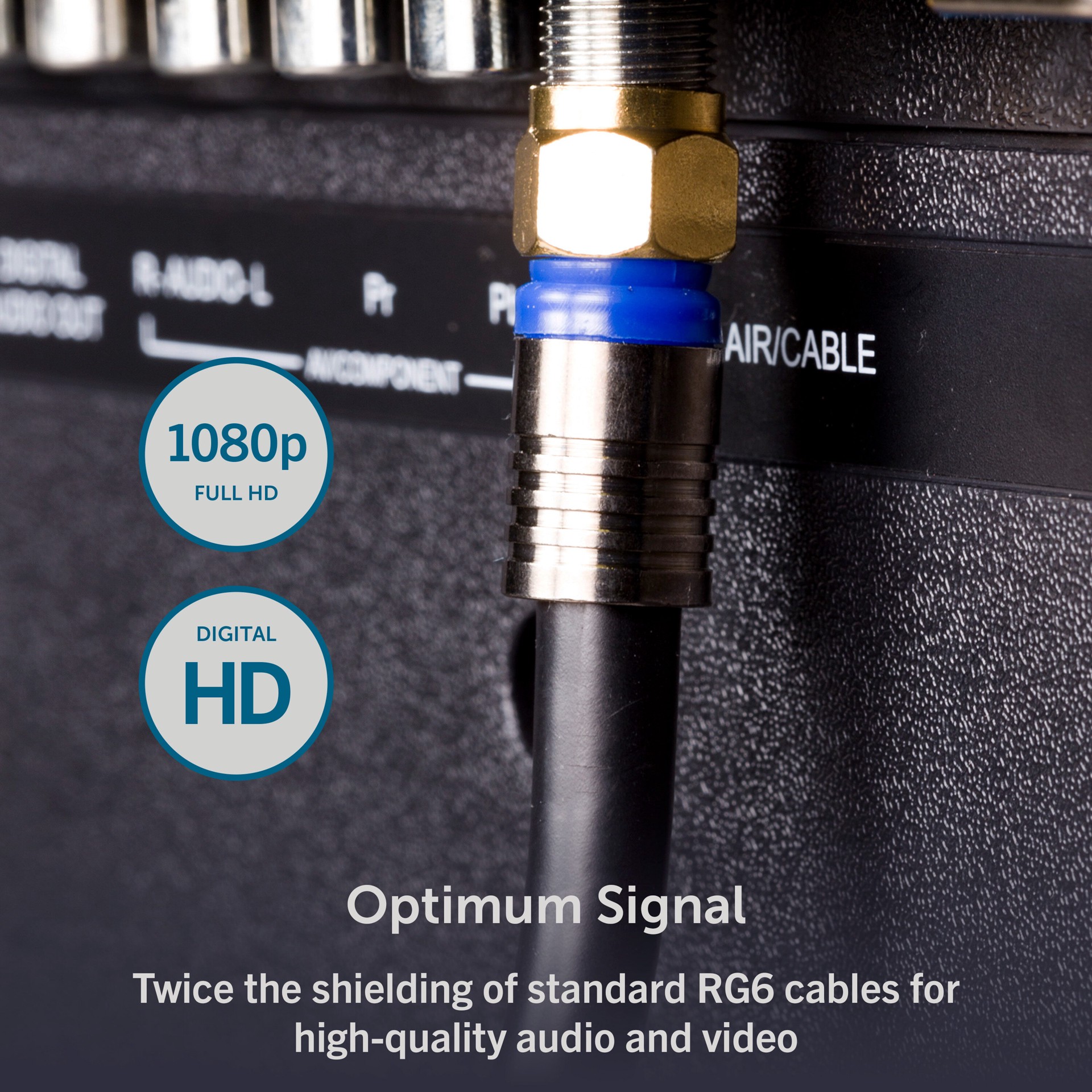 slide 6 of 6, Utilitech 50-ft RG6-Quad Shield Black Coaxial Cable, 1 ct