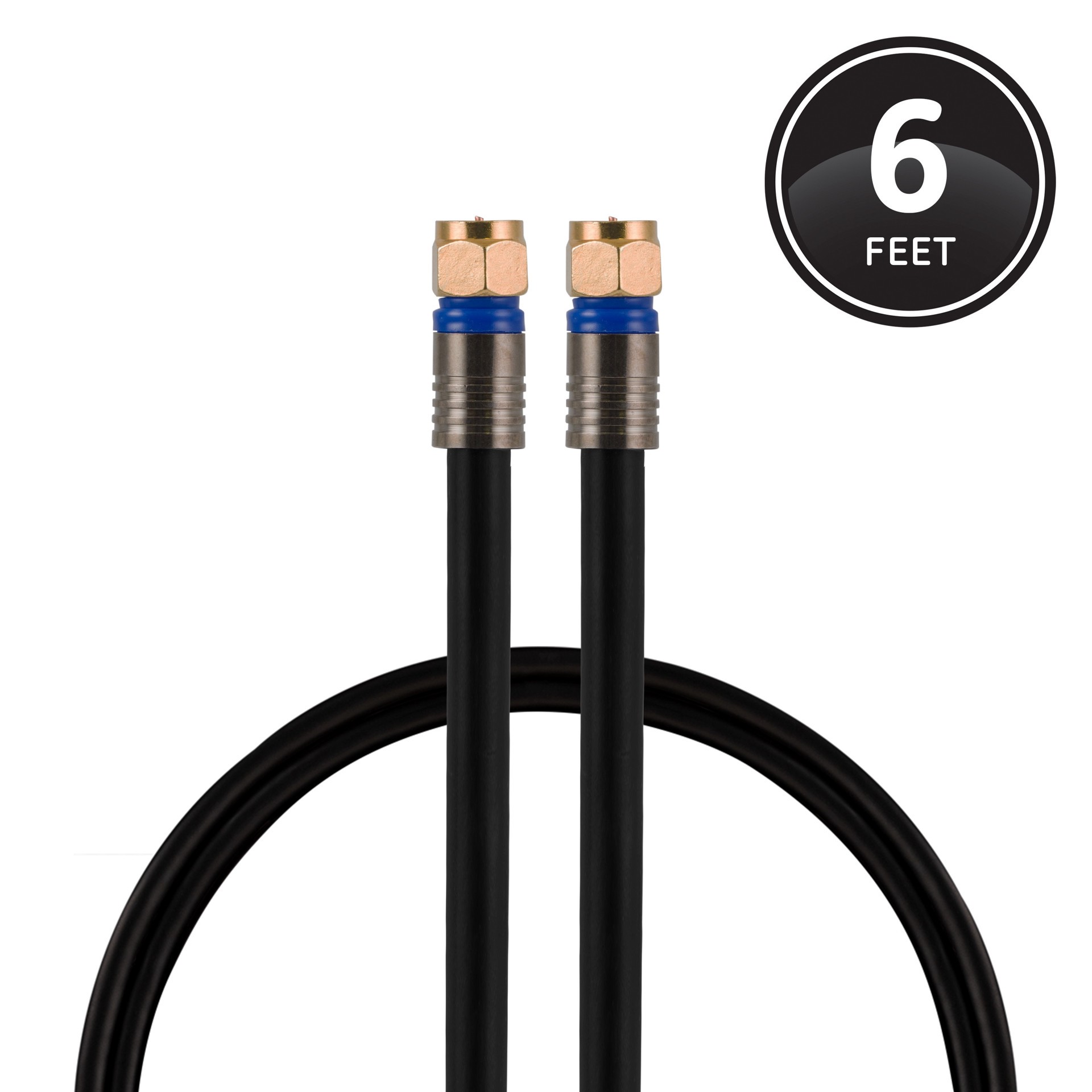 slide 1 of 6, Utilitech 6-ft RG6 Black Coaxial Cable, 1 ct