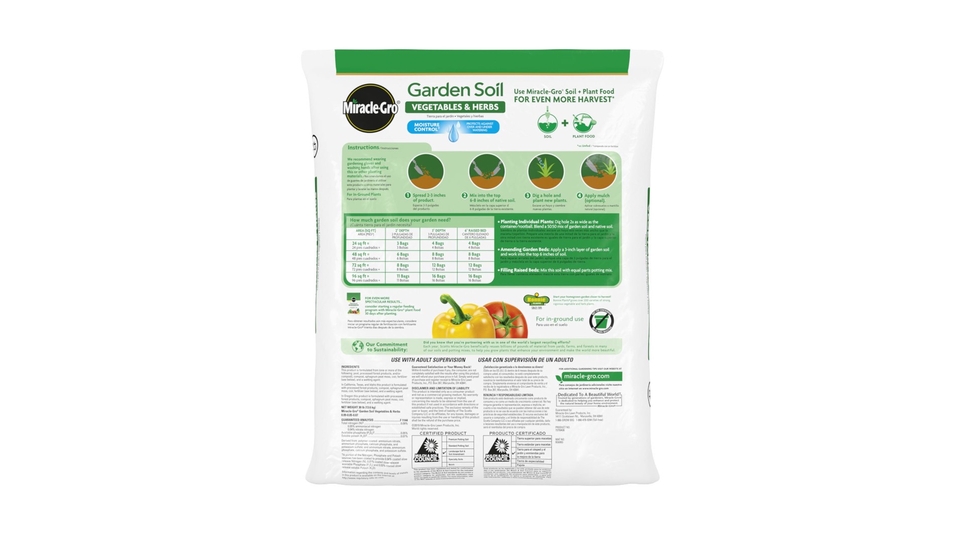slide 6 of 6, Miracle-Gro Vegetables Herbs 1.5 Cubic feet All-purpose Garden soil, 1 ct