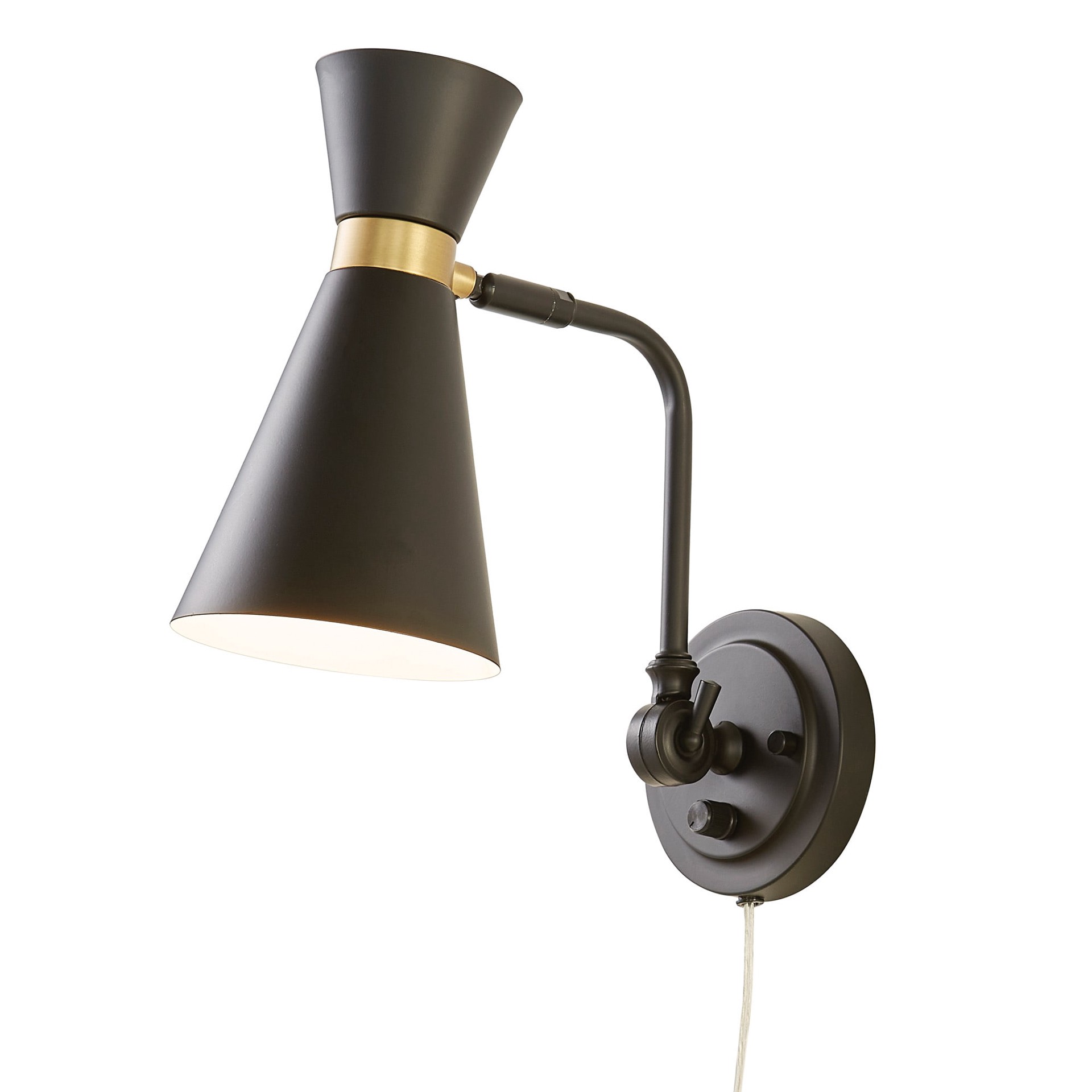 slide 3 of 6, allen + roth Huston 5-in W 1 -Light Matte Black Farmhouse Wall Sconce, 1 ct
