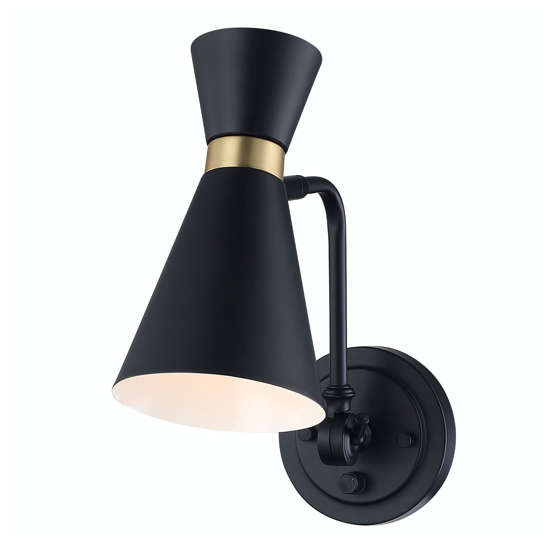 slide 4 of 6, allen + roth Huston 5-in W 1 -Light Matte Black Farmhouse Wall Sconce, 1 ct
