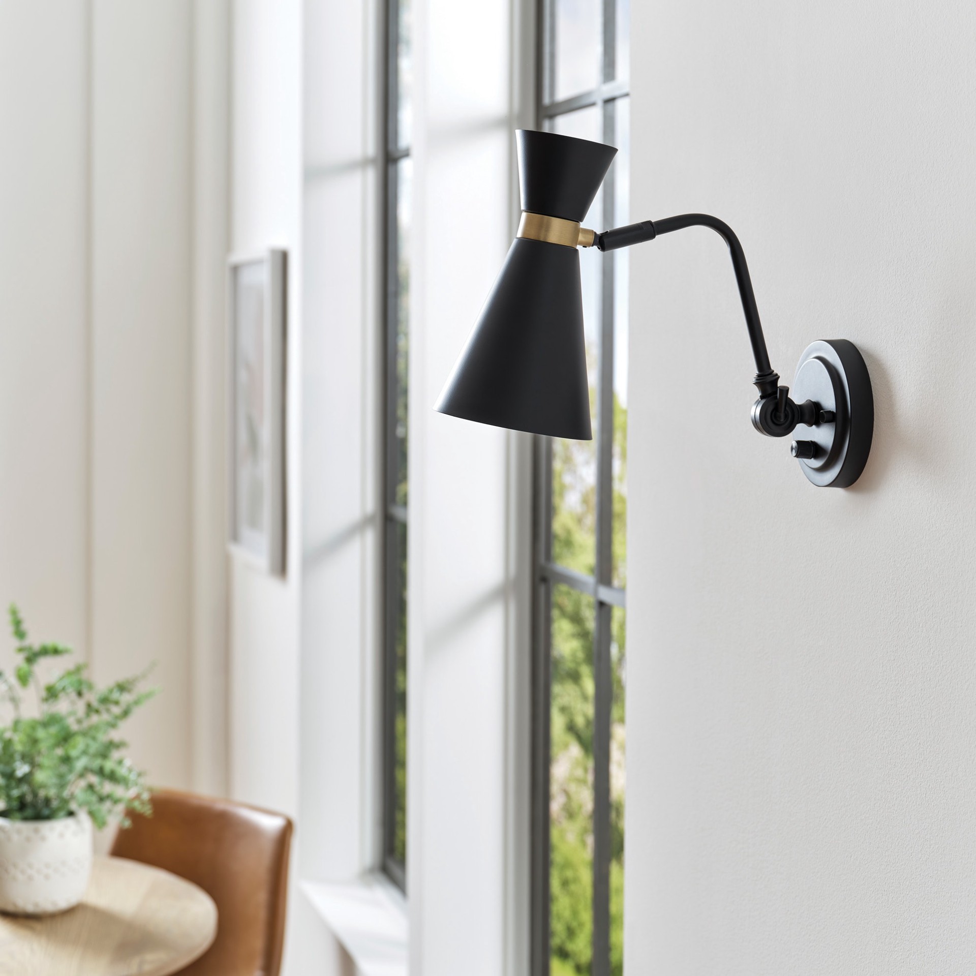 slide 6 of 6, allen + roth Huston 5-in W 1 -Light Matte Black Farmhouse Wall Sconce, 1 ct