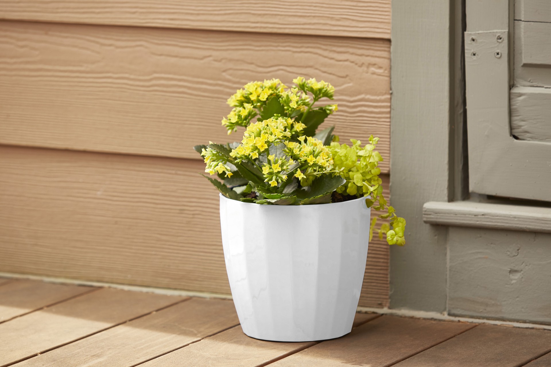 slide 5 of 6, Ready Refill Round 7.7-in W x 7.7-in L White Resin Indoor/Outdoor Planter, 1 ct