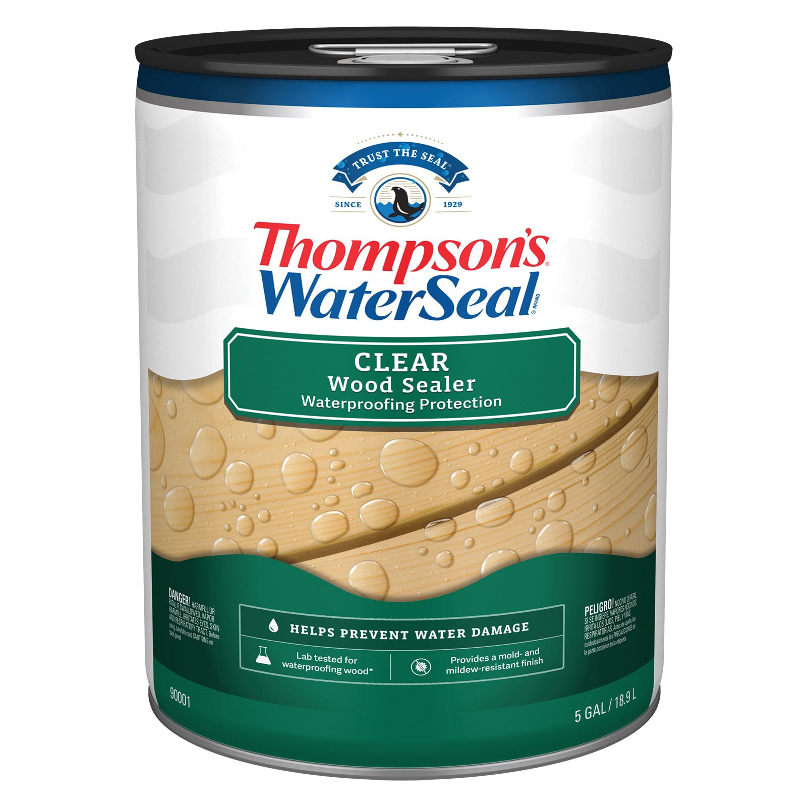slide 3 of 6, Thompson's WaterSeal Signature Series Clear Clear Exterior Wood Stain and Sealer in One ( 5-gallon ), 1 ct