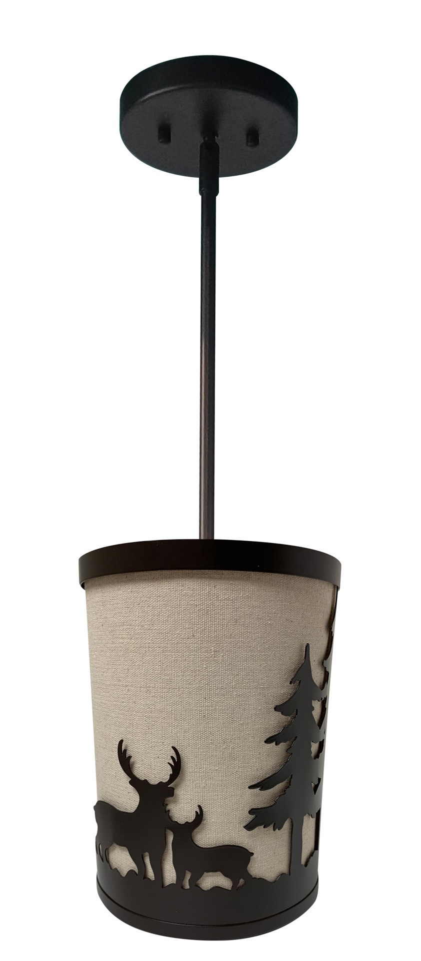 slide 2 of 6, allen + roth Hendersonville 1 -Light Bronze Rustic Cylinder Mini Hanging Pendant light, 1 ct