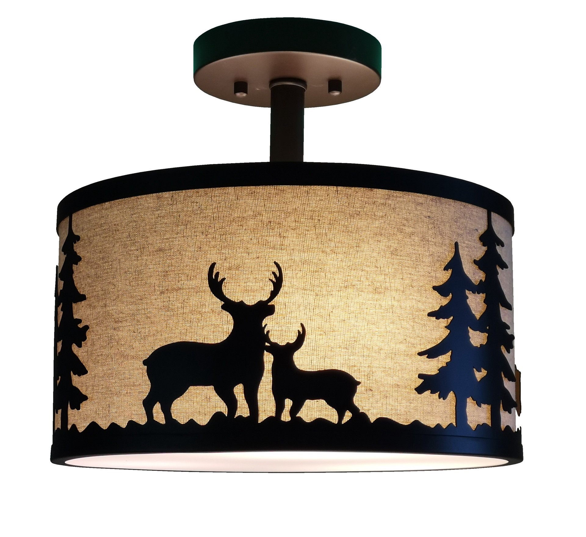 slide 3 of 6, allen + roth Hendersonville 3 -Light 13-in Matte Bronze Semi Flush Mount Light, 1 ct