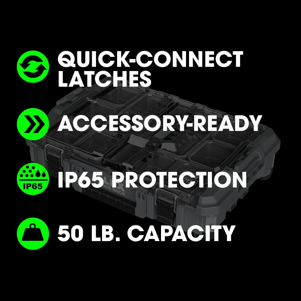 slide 5 of 6, FLEX STACK PACK Organizer Box 22-in W x 5.6-in H x 15.6-in D Metal Tool Box, 1 ct