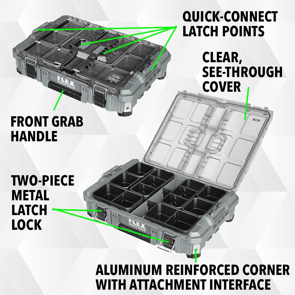 slide 6 of 6, FLEX STACK PACK Organizer Box 22-in W x 5.6-in H x 15.6-in D Metal Tool Box, 1 ct