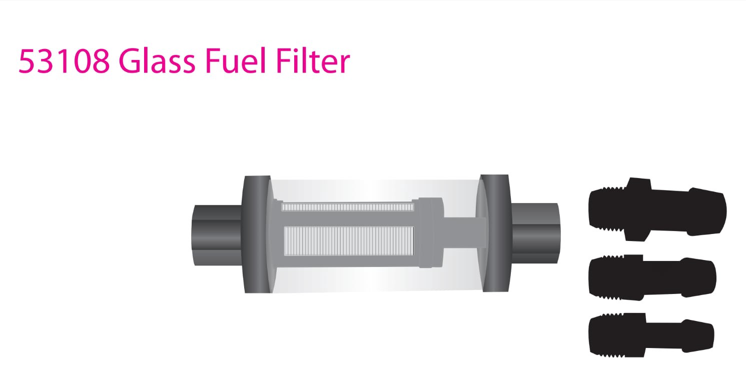 slide 2 of 3, T-H Marine Boat Fueling In-line Fuel Filter, Nylon/Brass, 3 Inches, 250 Micron Filter, 1 ct