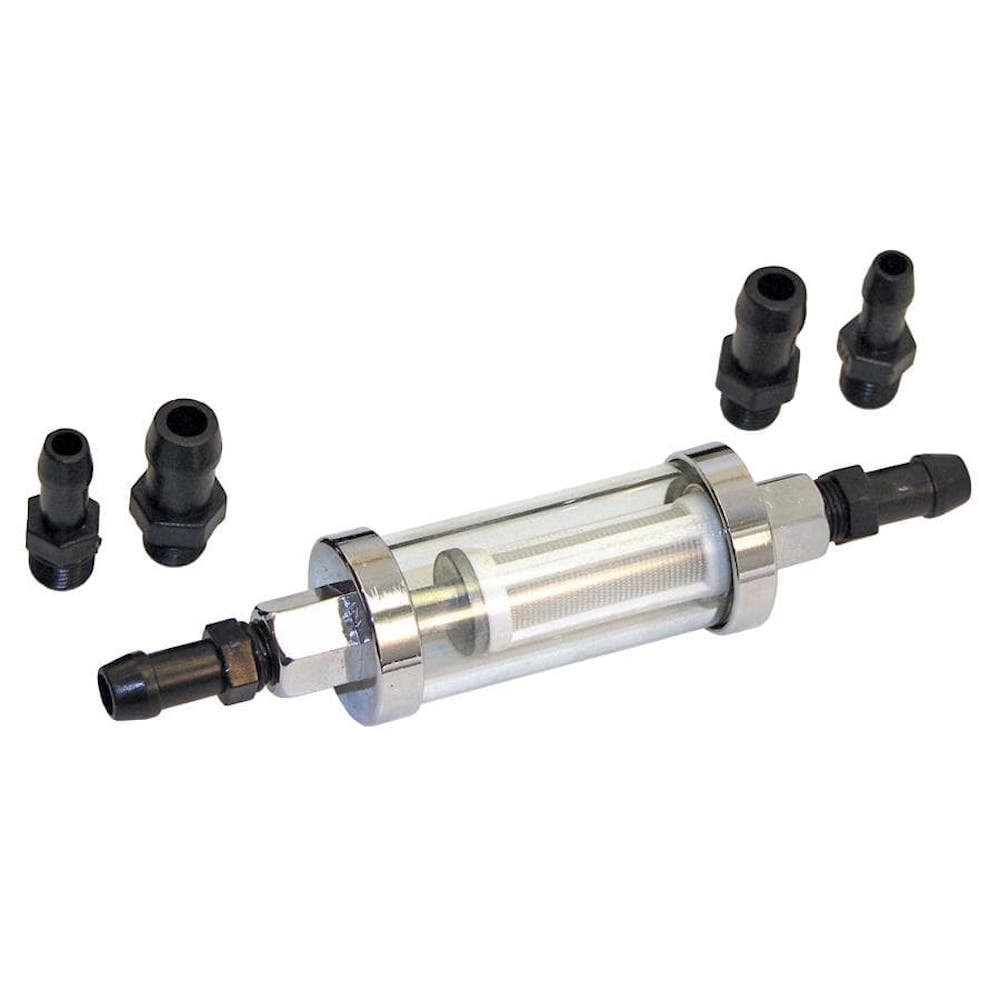 slide 1 of 3, T-H Marine Boat Fueling In-line Fuel Filter, Nylon/Brass, 3 Inches, 250 Micron Filter, 1 ct