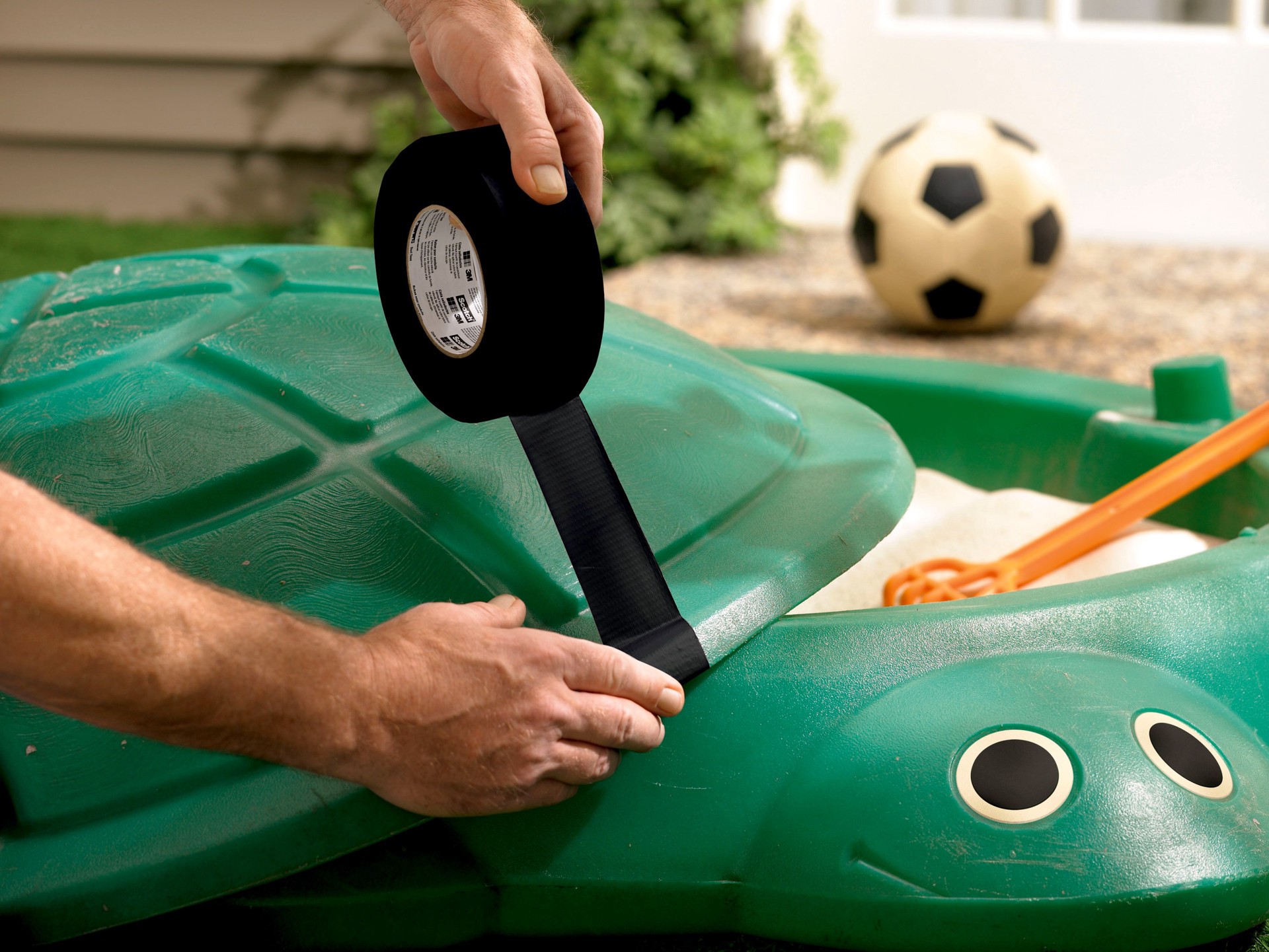slide 5 of 6, 3M Super Tough Heavy Duty All Weather Black Rubberized Duct Tape 1.88-in x 30 Yard(s) 3 -Pack, 1 ct