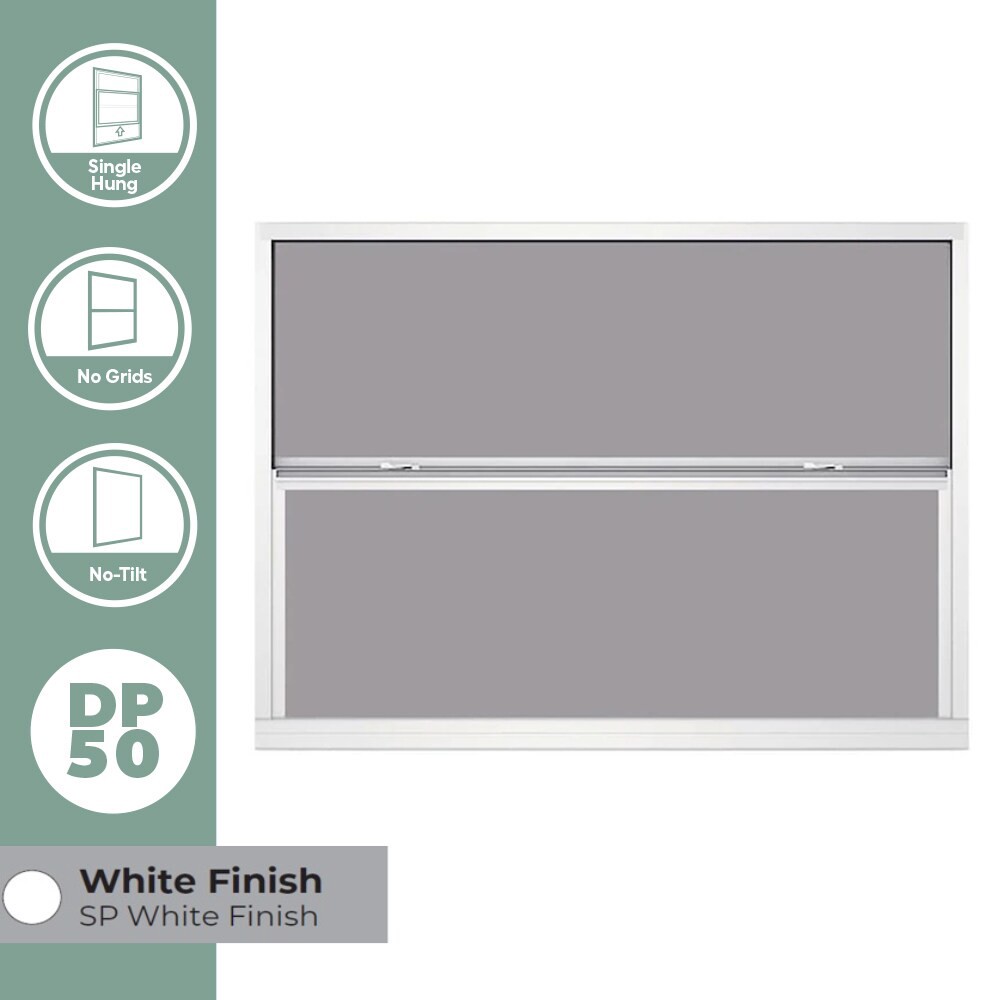 slide 3 of 6, RELIABILT White Exterior Aluminum New Construction Single Hung Window Low-E Single Pane Glass (Half Screen Included), 1 ct