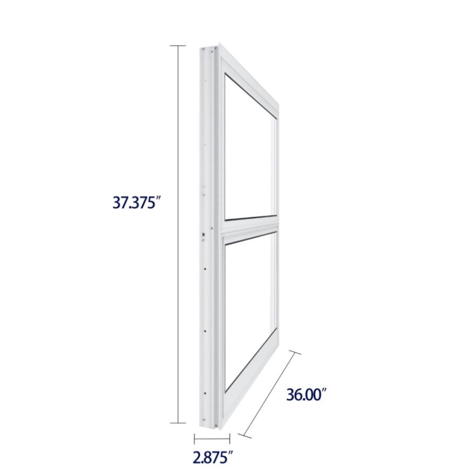 slide 6 of 6, RELIABILT White Exterior Aluminum New Construction Single Hung Window Low-E Single Pane Glass (Half Screen Included), 1 ct