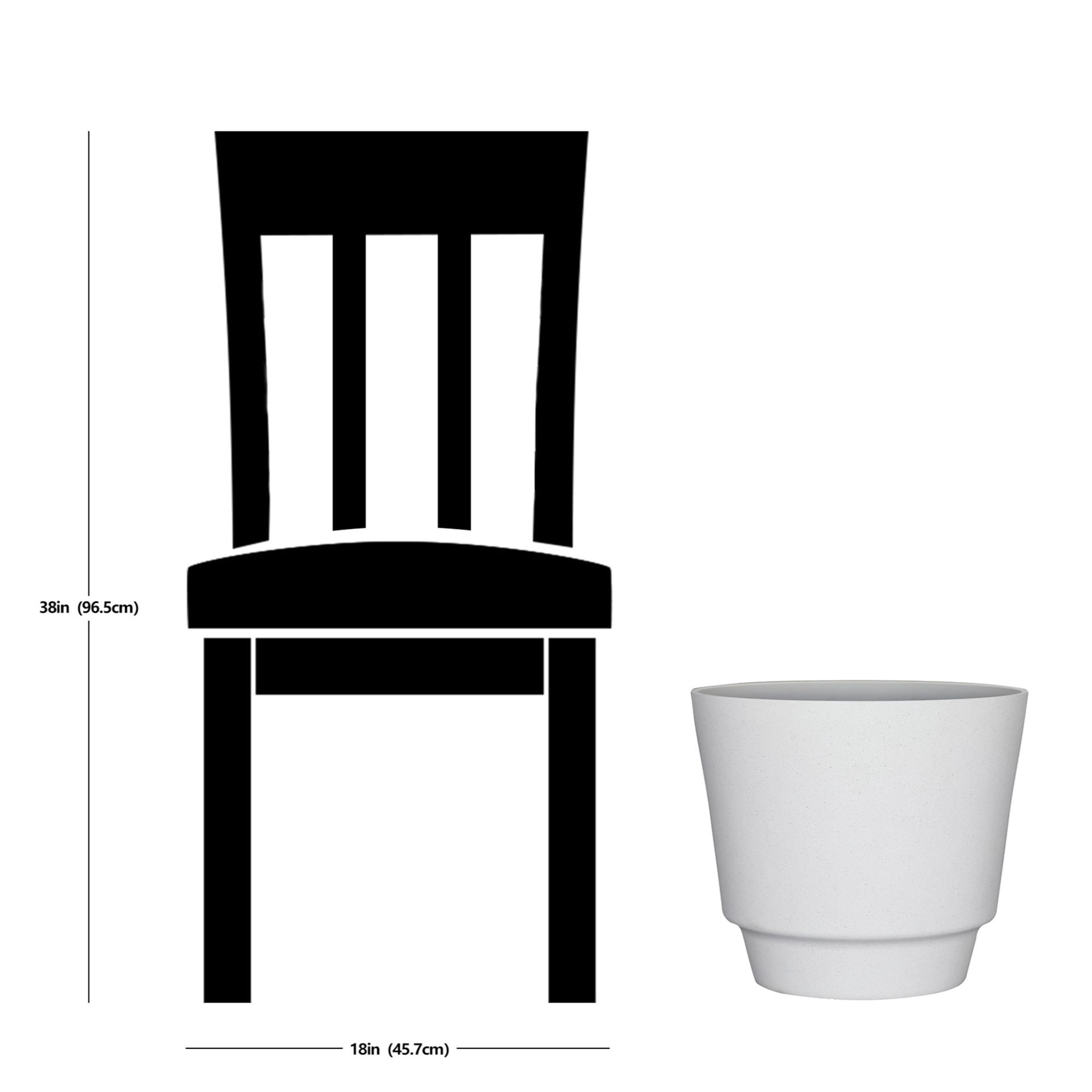 slide 6 of 6, allen + roth Round 15.24-in W x 15.24-in L White Recycled plastic Indoor/Outdoor Planter, 1 ct