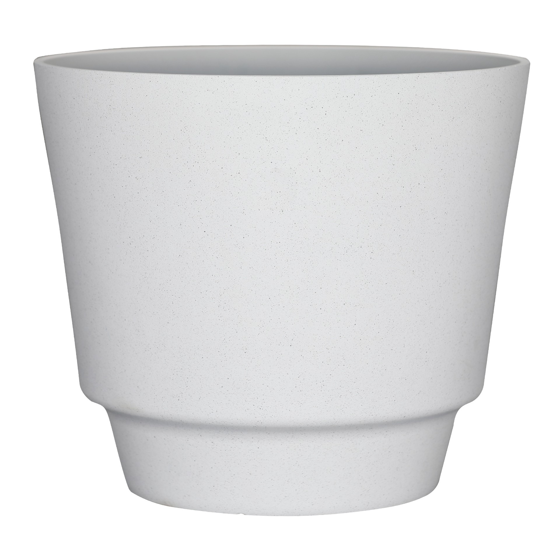 slide 1 of 6, allen + roth Round 15.24-in W x 15.24-in L White Recycled plastic Indoor/Outdoor Planter, 1 ct