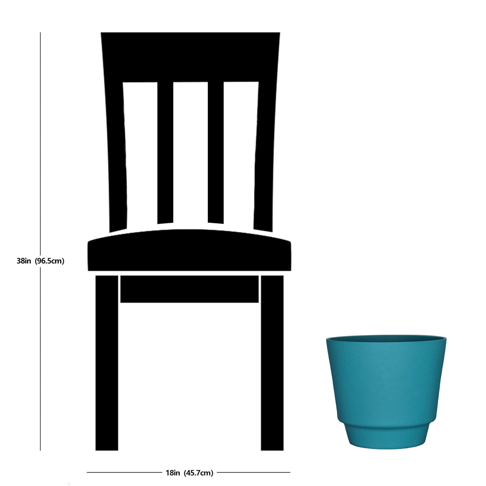 slide 6 of 6, allen + roth Round 11.46-in W x 11.46-in L Blue Recycled plastic Indoor/Outdoor Planter, 1 ct