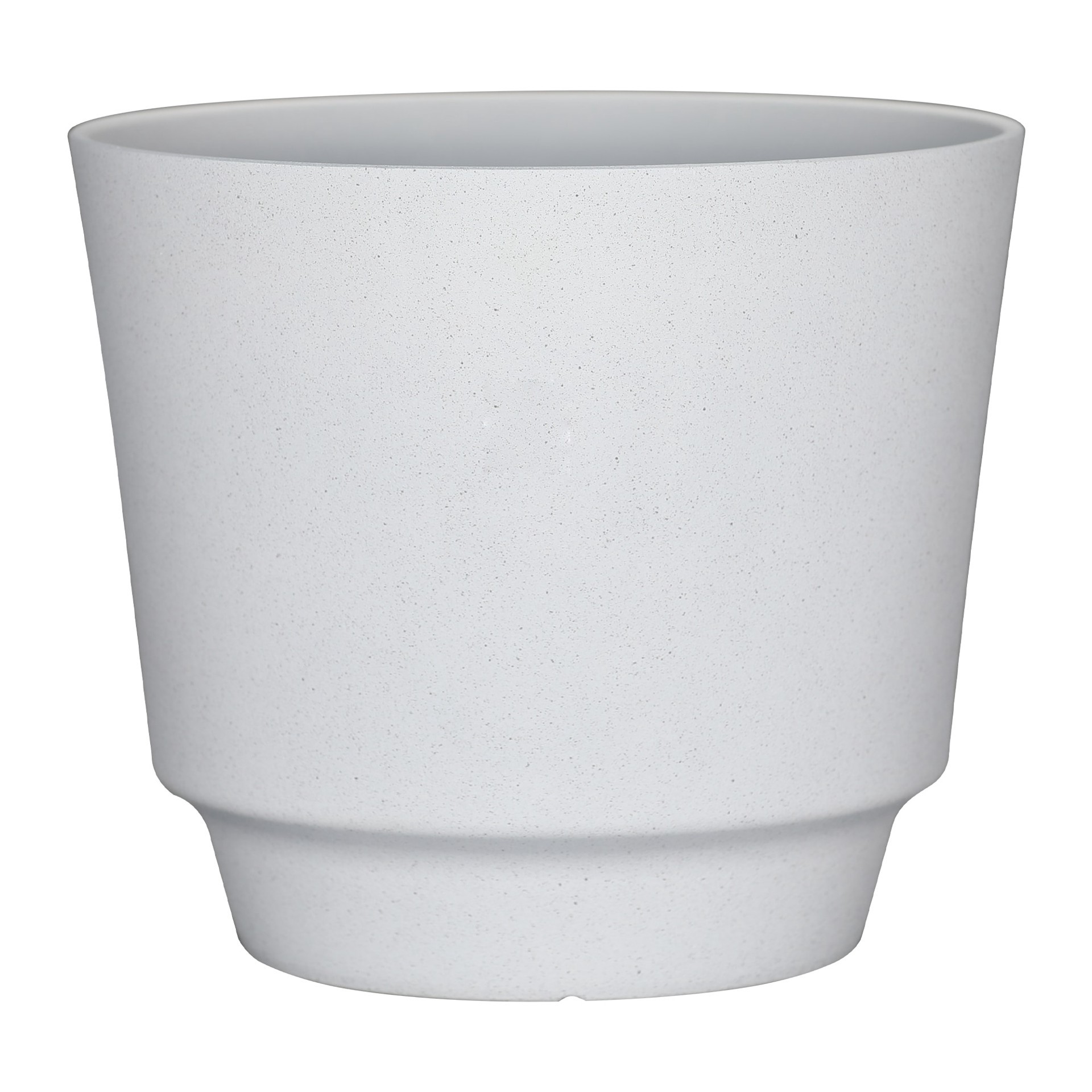 slide 1 of 6, allen + roth Round 11.46-in W x 11.46-in L White Recycled plastic Indoor/Outdoor Planter, 1 ct