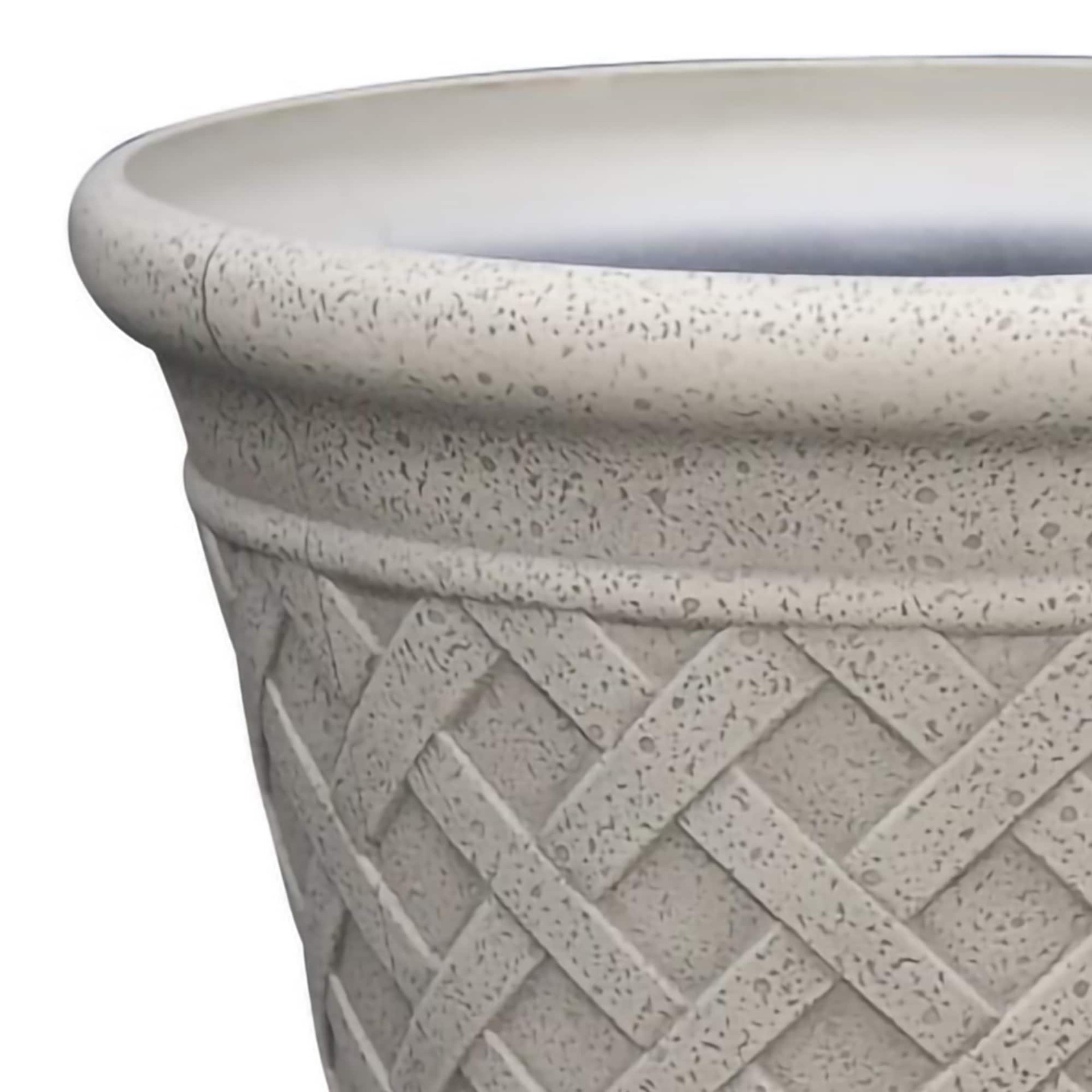 slide 5 of 6, allen + roth 14.96-in W x 14.96-in L Off-white Resin Indoor/Outdoor Planter, 1 ct