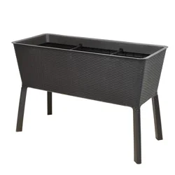 Polymer Outdoor Products Resin Brown 44.5-in W x 19.5-in L x 29.7-in H Raised Planter Box