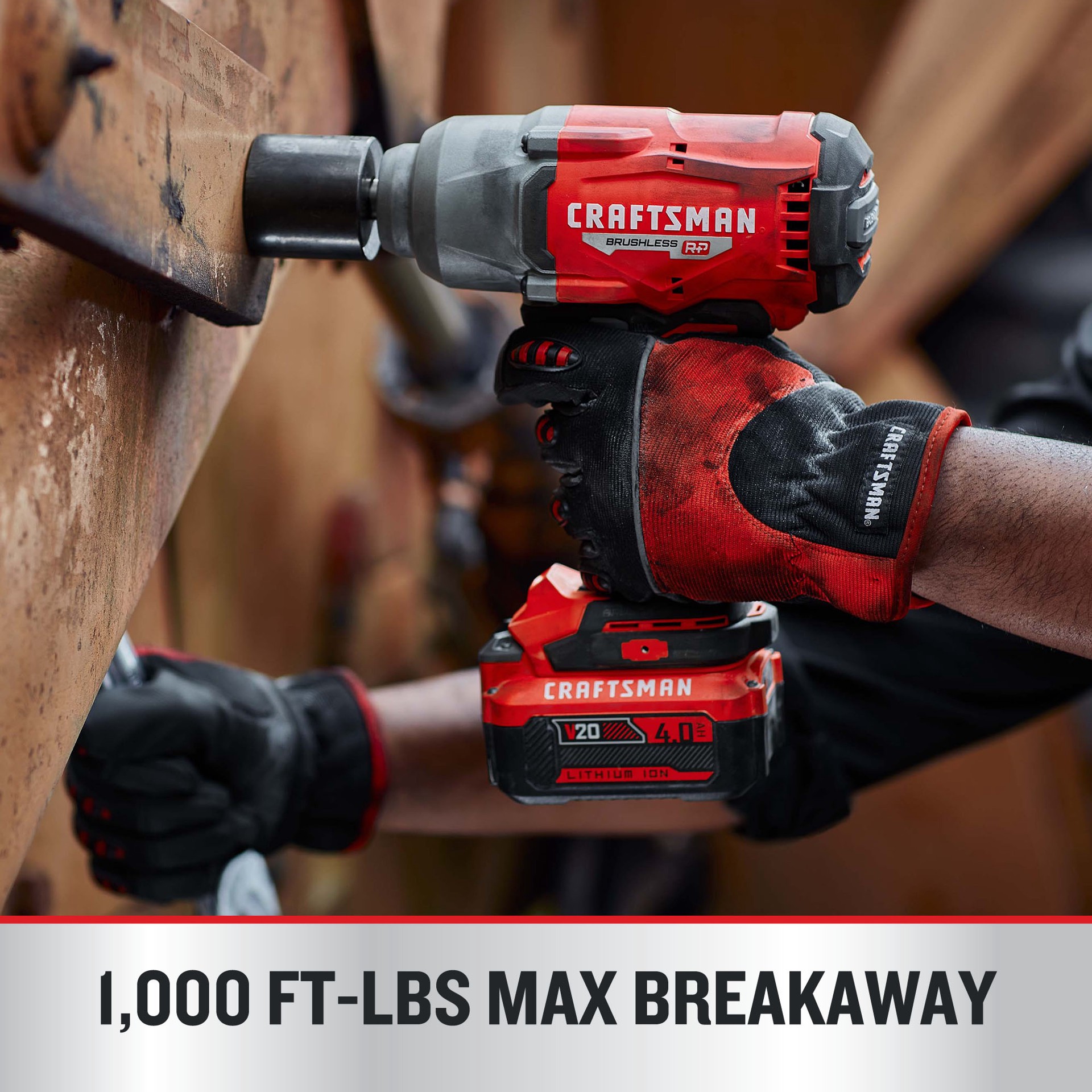 slide 5 of 6, CRAFTSMAN V20 RP 20-volt Max Variable Speed Brushless 1/2-in Drive Cordless Impact Wrench (Battery Included and Charger Included), 1 ct