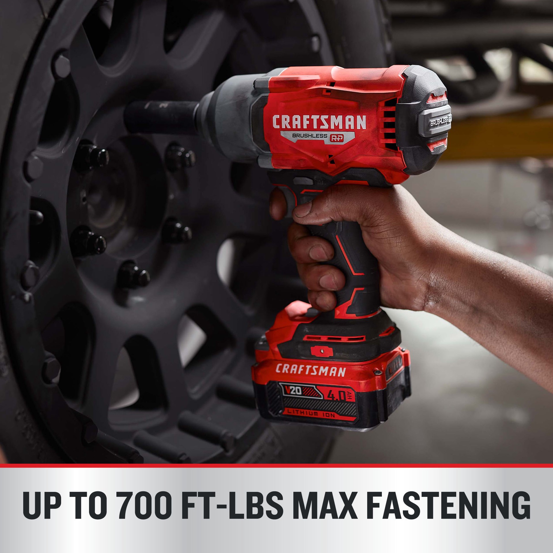 slide 6 of 6, CRAFTSMAN V20 RP 20-volt Max Variable Speed Brushless 1/2-in Drive Cordless Impact Wrench (Battery Included and Charger Included), 1 ct