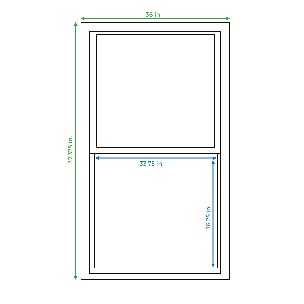 slide 3 of 6, RELIABILT 36-in x 37-3/8-in Bronze Exterior Aluminum New Construction Single Hung Window Low-E Single Pane Glass (Half Screen Included), 1 ct