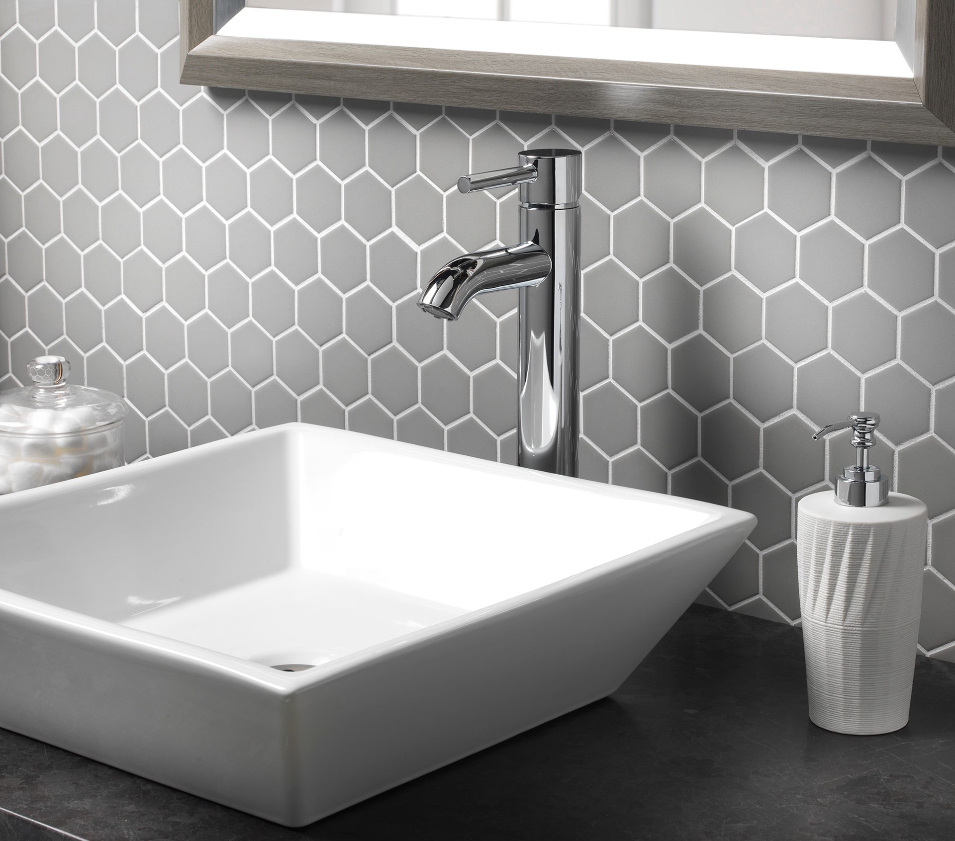 slide 6 of 6, allen + roth Harlow Polished Chrome Vessel 1-handle WaterSense Low-arc Residential Handle Bathroom Sink Faucet with Drain, 1 ct