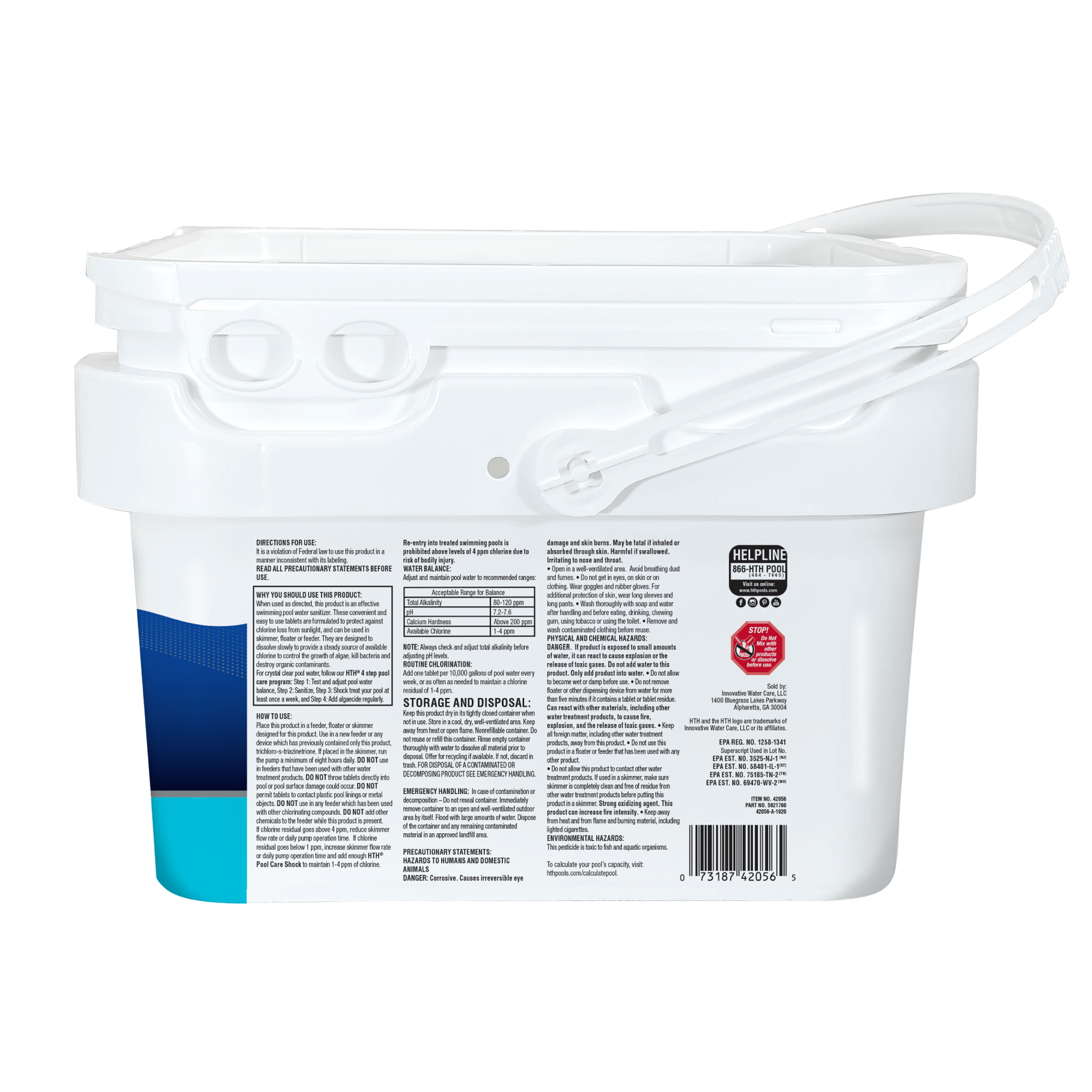 slide 2 of 6, HTH Swimming Pool Ultra Chlorine 8.0 Pound(s) Bucket 3-in Tablets Chlorine, 1 ct