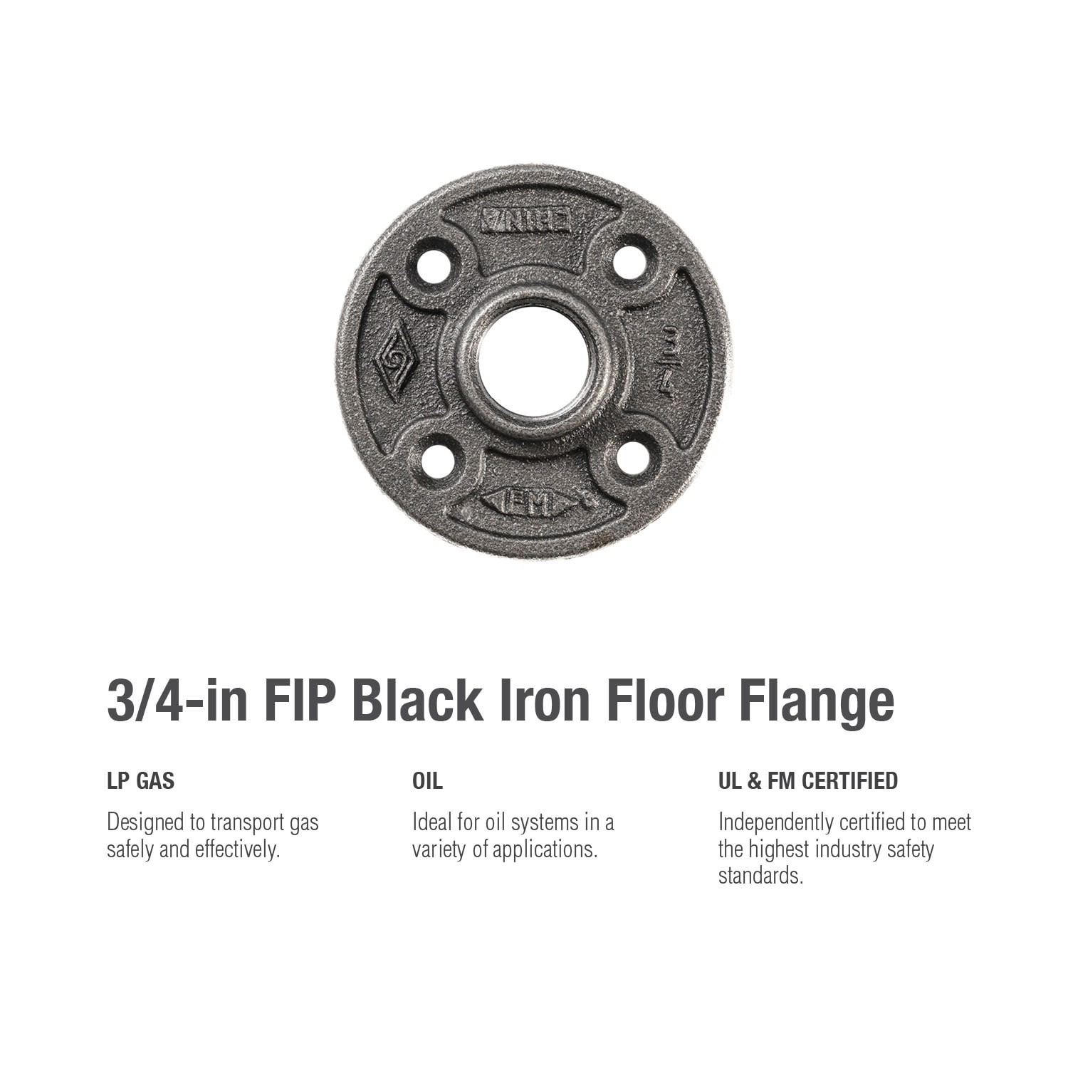 slide 6 of 6, RELIABILT 3/4-in Black Floor Flange (8-Pack), 1 ct
