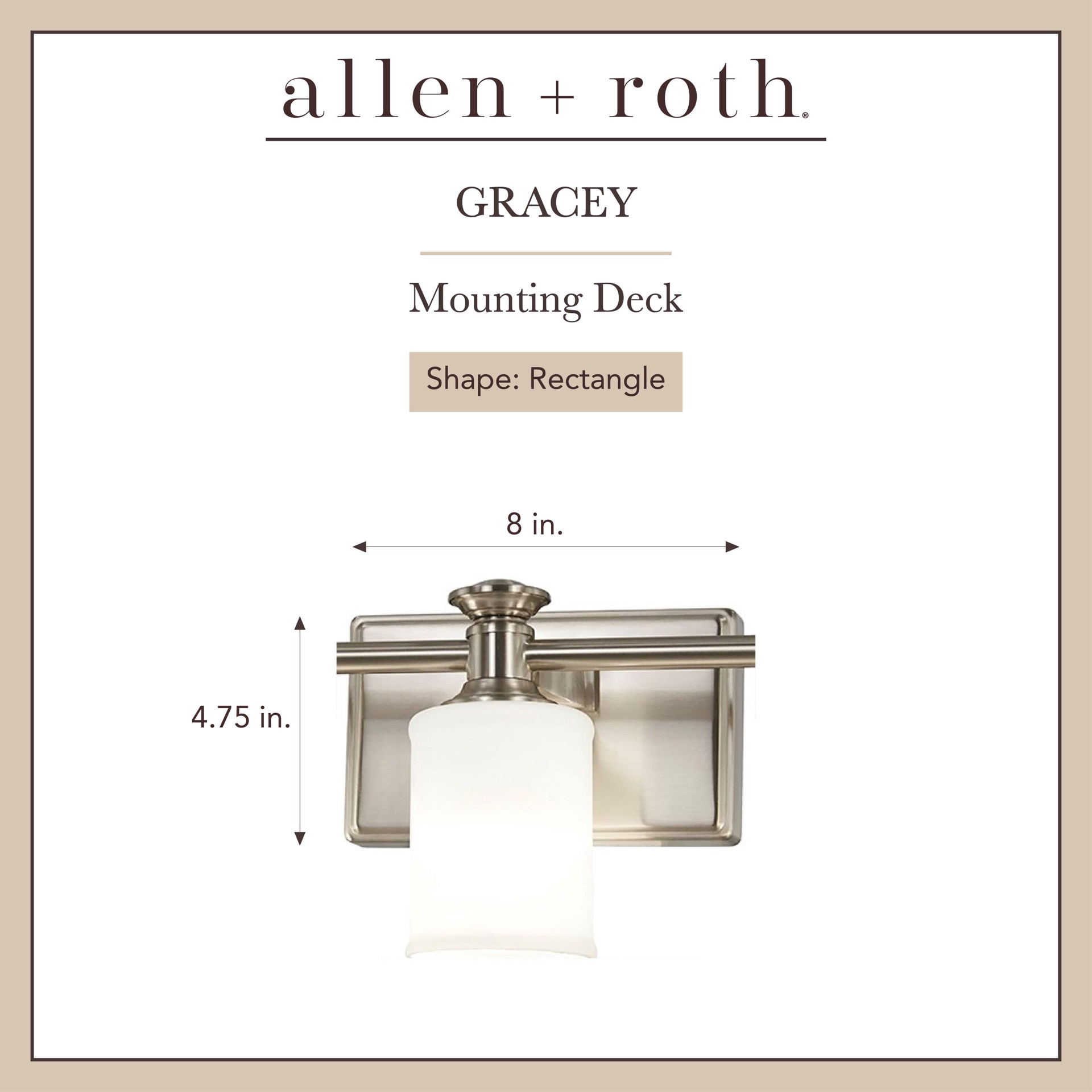 slide 3 of 6, allen + roth Gracey 19.17-in 3 -Light Brushed Nickel Modern/contemporary Vanity light, 1 ct