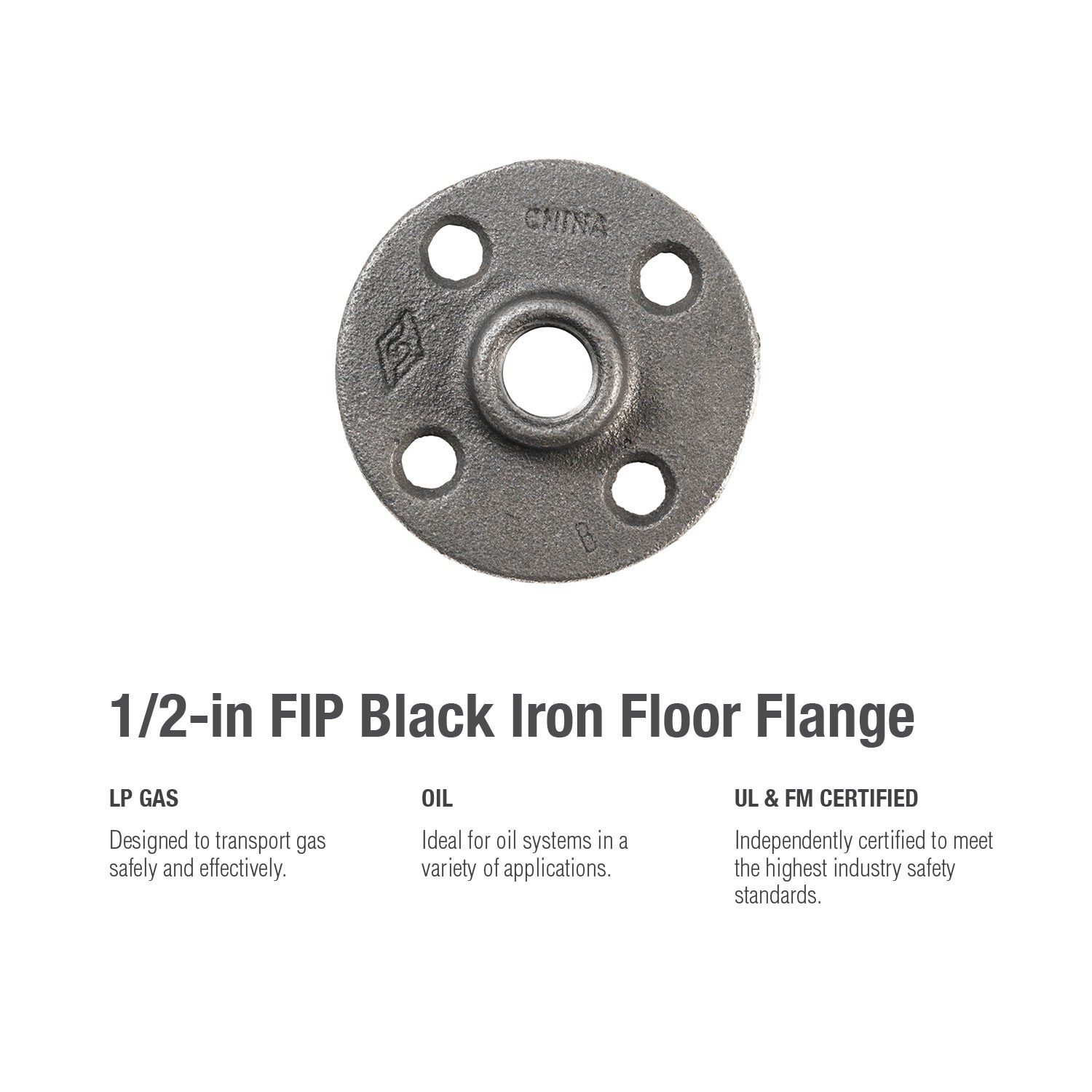 slide 6 of 6, RELIABILT 1/2-in Black Floor Flange (8-Pack), 1 ct