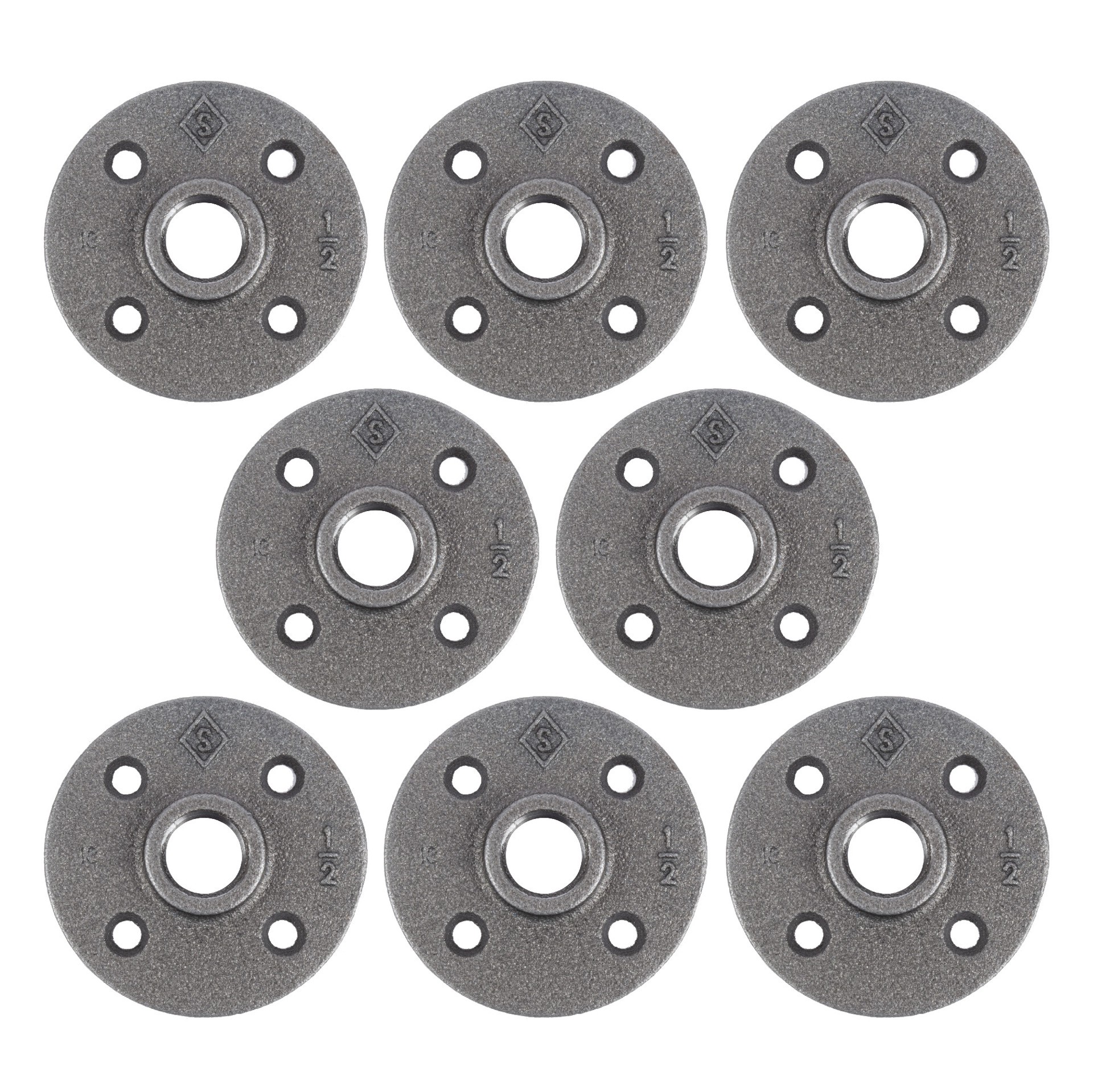 slide 1 of 6, RELIABILT 1/2-in Black Floor Flange (8-Pack), 1 ct
