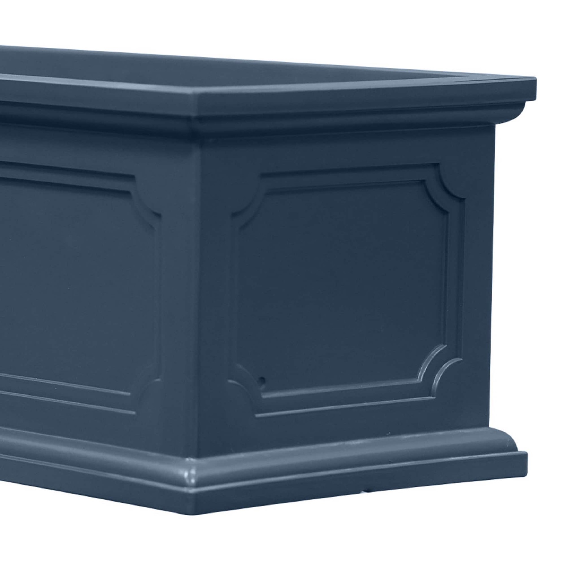 slide 5 of 6, allen + roth Rectangle 8.58-in W x 20.59-in L Blue Resin Indoor/Outdoor Self Watering Planter, 1 ct